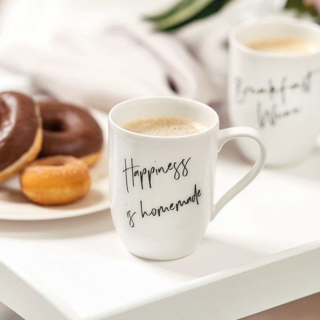 Villeroy & Boch Becher »Becher mit Henkel 'Happiness is Homemade' Statement 290 ml 6er Set weiß«