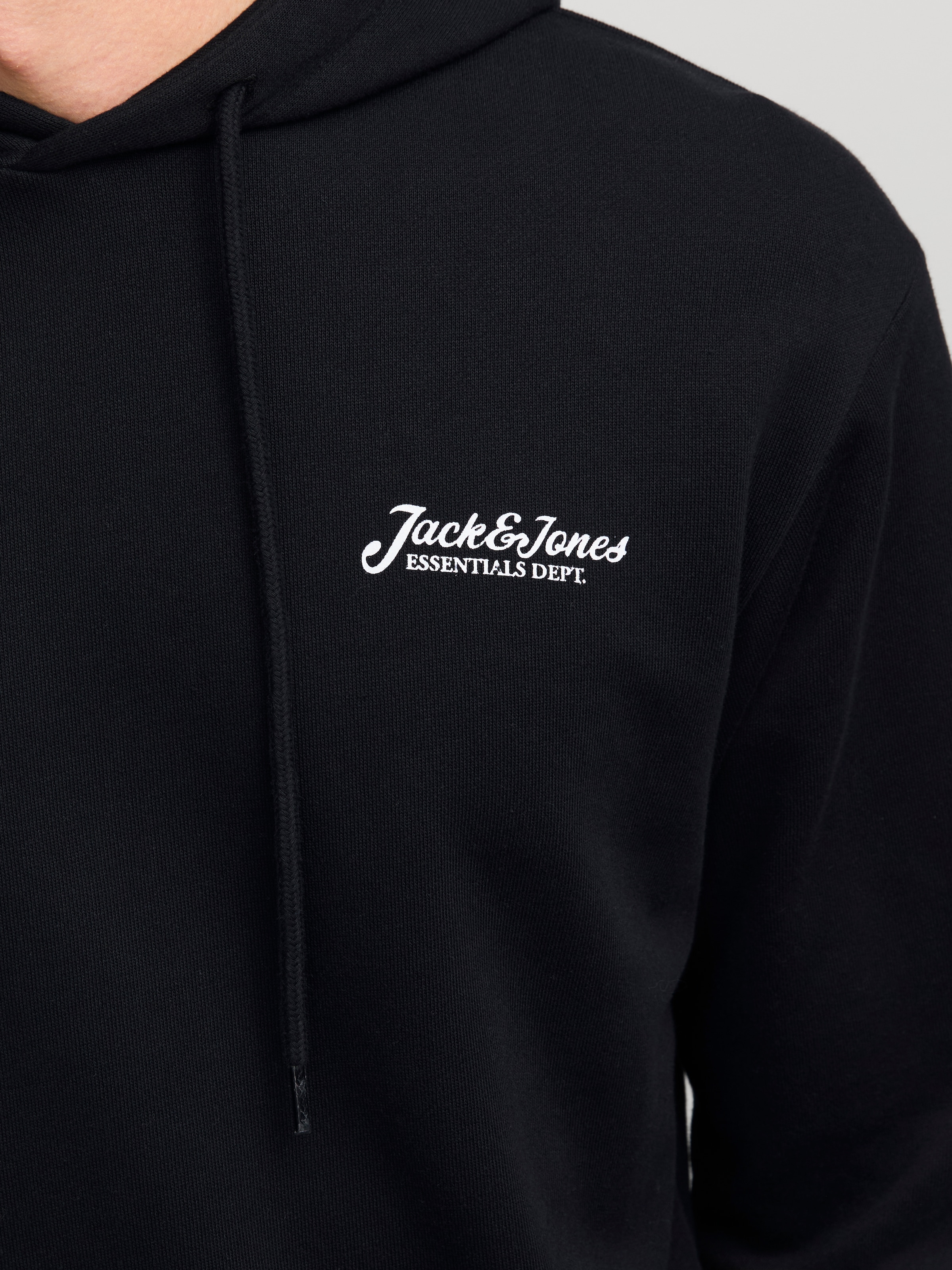 Jack & Jones Kapuzensweatshirt »JJBEAU – Sweater mit Logodruck, Slim Fit und Baumwolle«, unifarben, modisch, slim fit, angeraute Sweatware, Kapuze