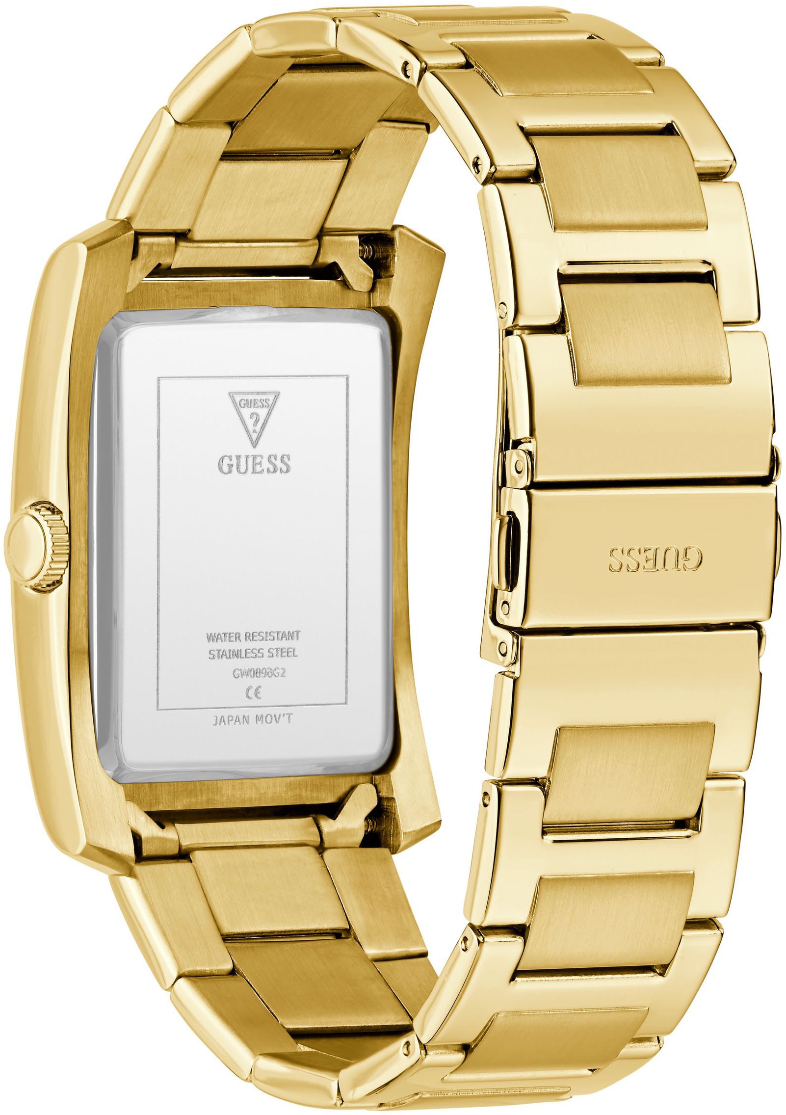 Guess Quarzuhr »CLYDE« Armbanduhr, Herrenuhr, Edelstahlarmband