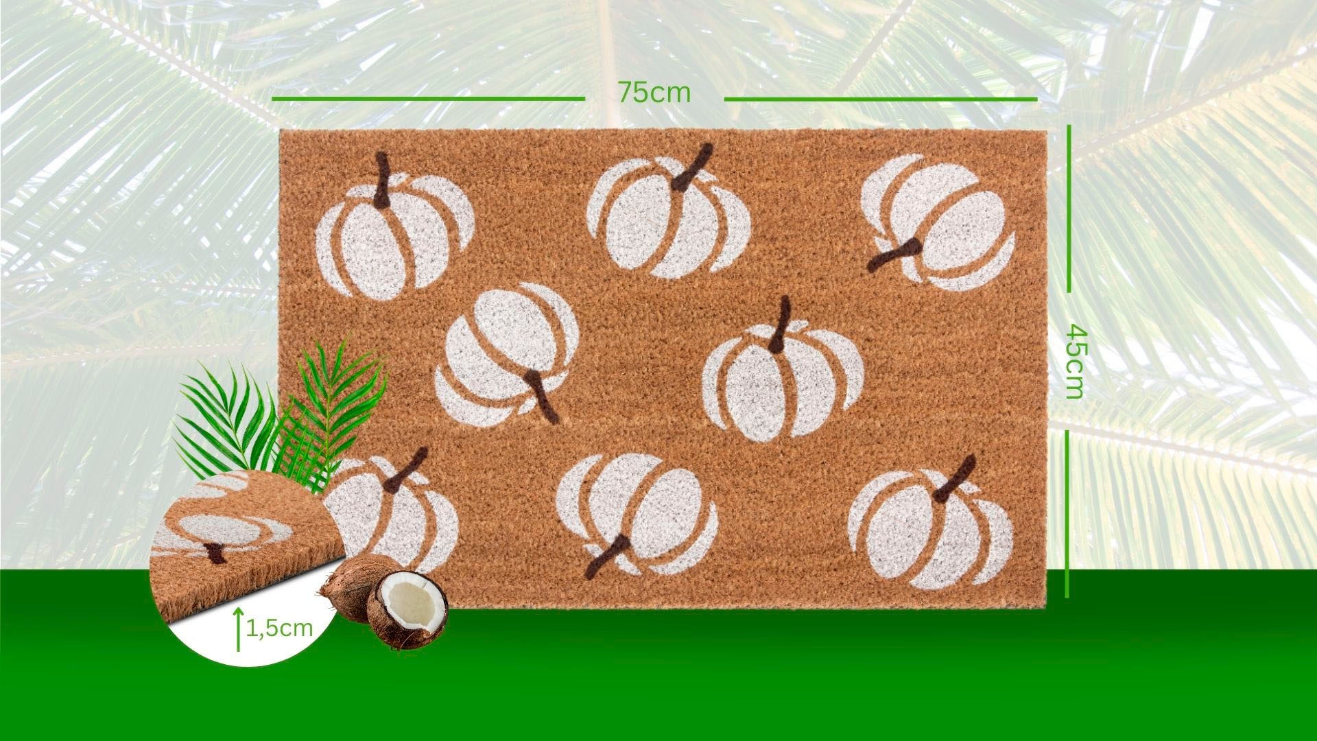 HANSE Home Fußmatte »Mix Mats Kokos Pumpkins«, rechteckig, Kokos, Schmutzfangmatte, Outdoor, Rutschfest, Innen, Kokosmatte, Flur