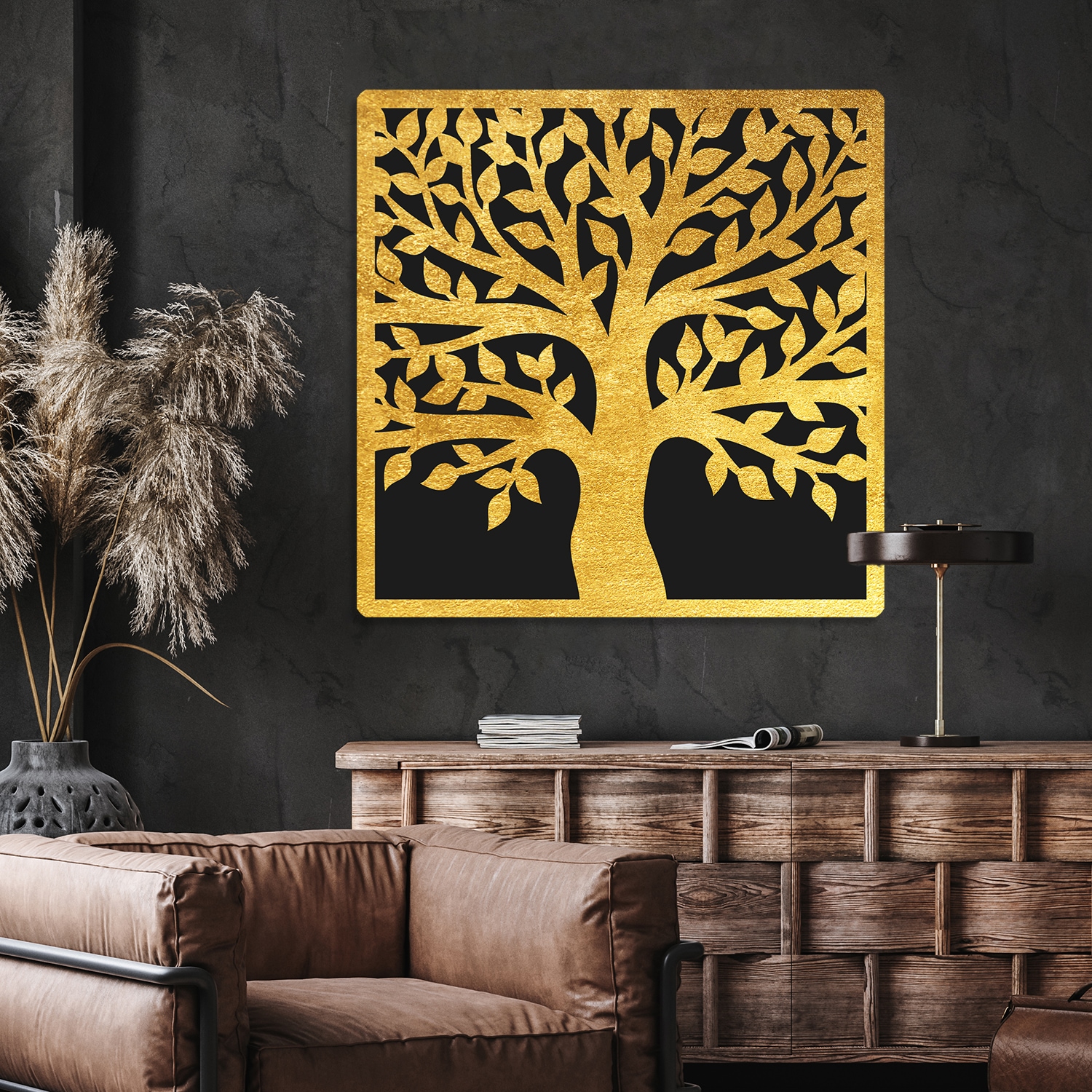 OTTO home Wandbild »Bild Lebensbaum mit Blattgold veredelt inkl. rückseitiger Aufhängung« Baum | Baumbilder | Wald 1 Stk. tlg. Lebensbaum-Wandbilder mit handveredelten Blattgold-Applikationen