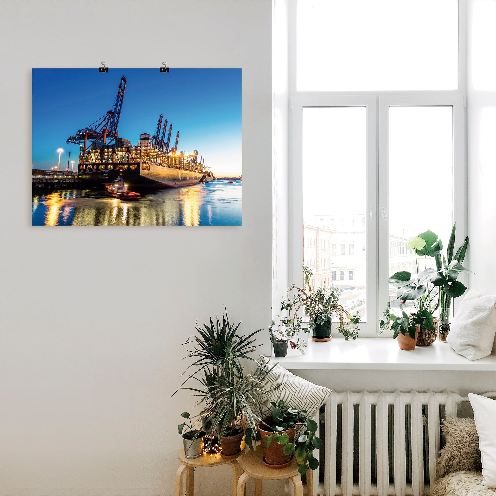 Artland Wandbild »Hamburg Hafen«, Deutschland, (1 St.), als Leinwandbild, Poster in verschied. Größen