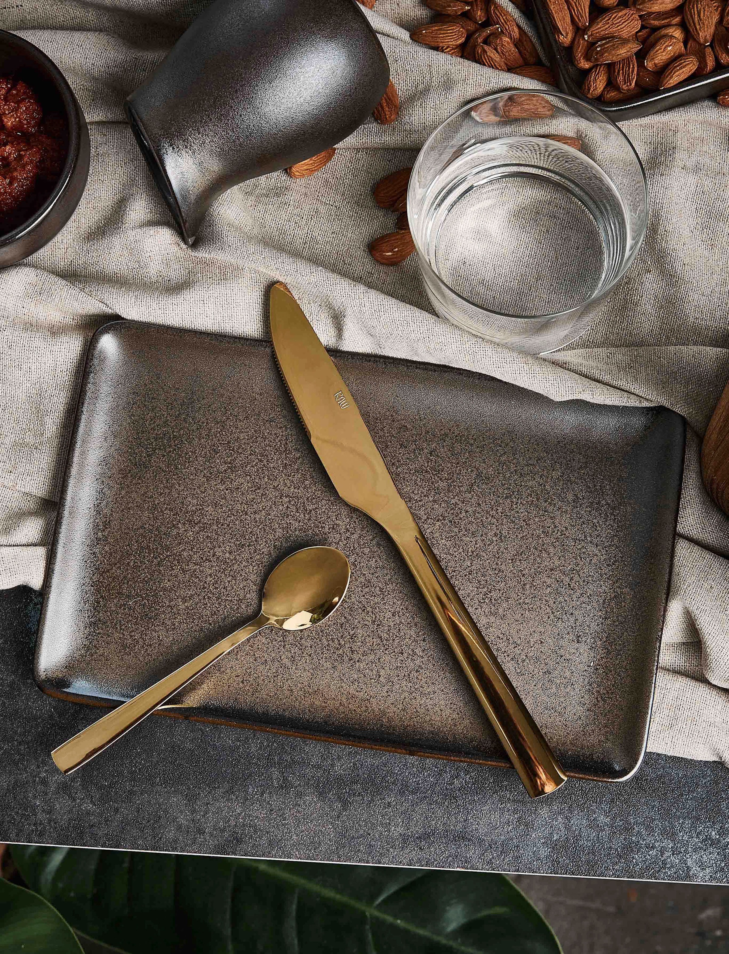 aida RAW Teller »RAW Metallic Brown«, (Set, 6 St.), Steinzeug