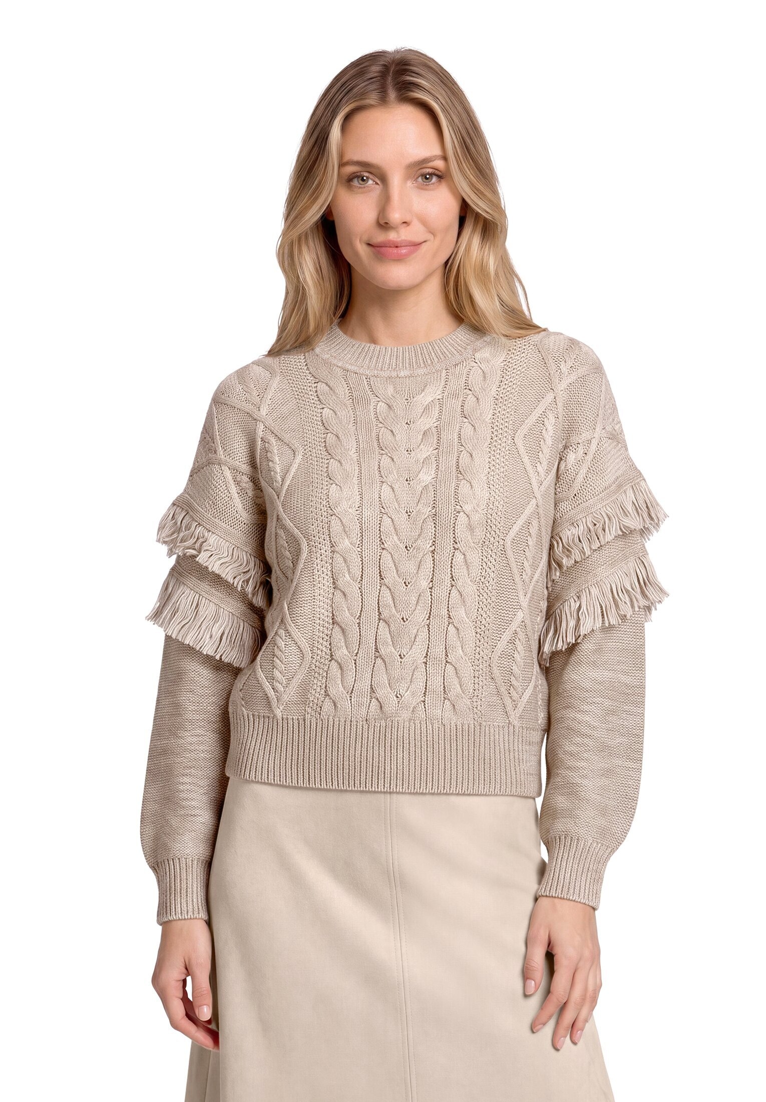 Betty&Co Strickpullover »Strickpullover mit Fransen«