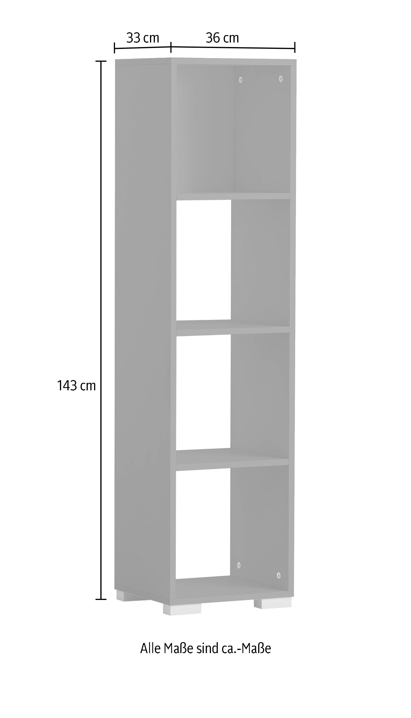 welltime Ablageregal »Baku« Bücherregal, 36x142 cm, praktische offene Fächer, Made in Germany