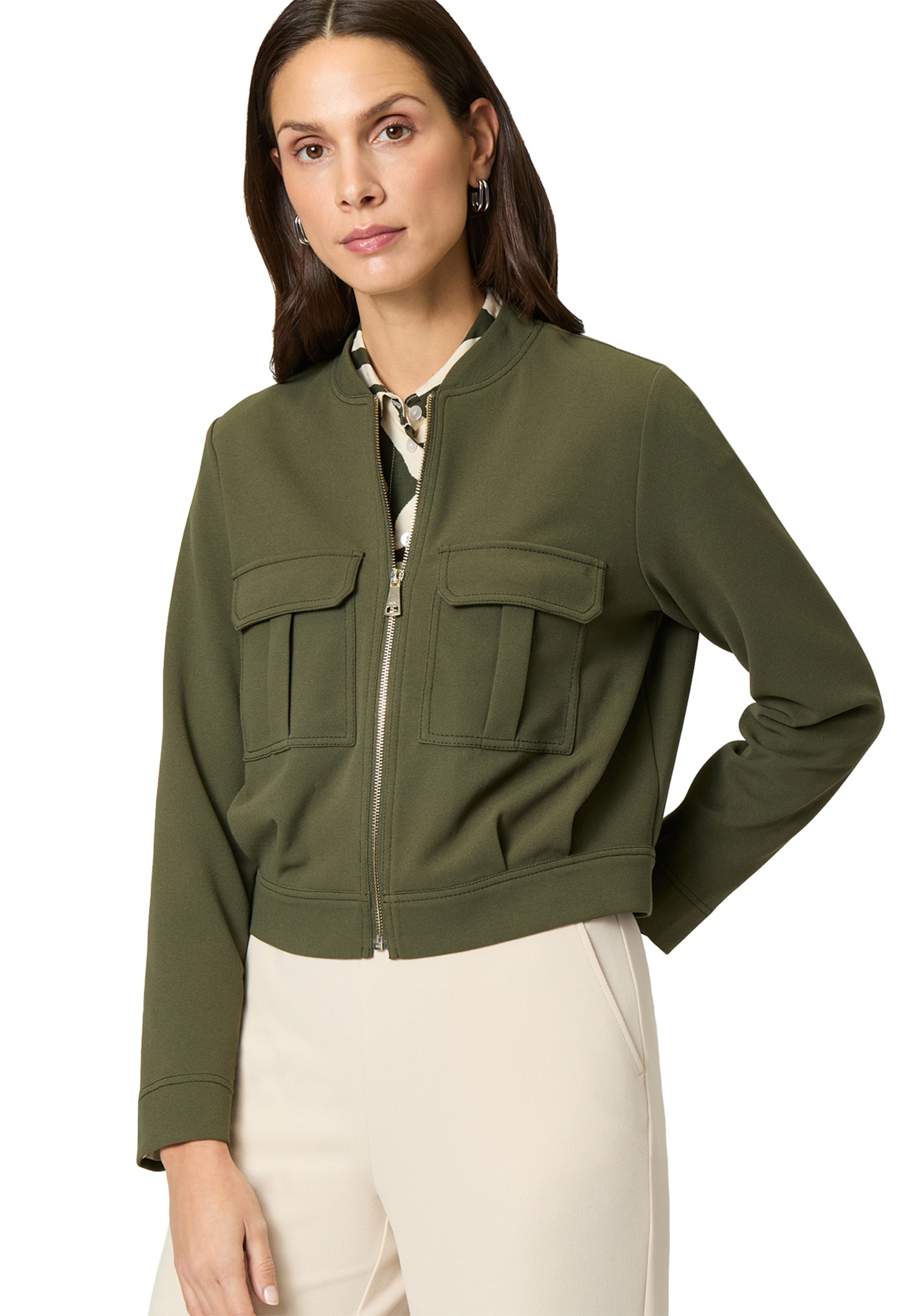 Zero Sweatblazer »Sweatjacke mit Klappentaschen«