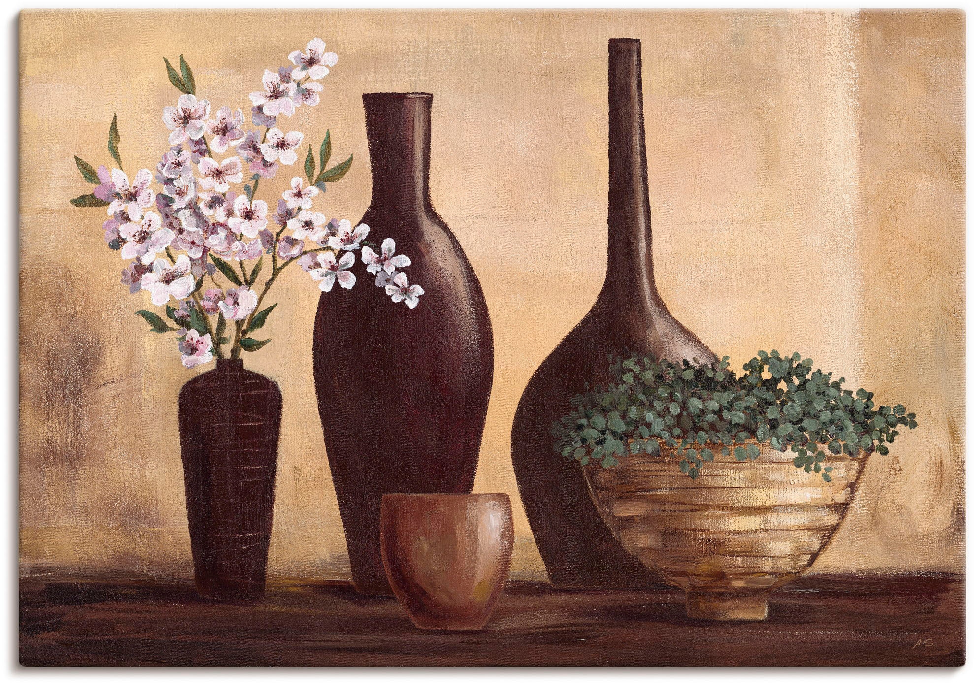 Artland Wandbild »Stillleben in Beige II«, Vasen & Töpfe, (1 St.), als  Alubild, Leinwandbild, Wandaufkleber oder Poster in versch. Größen auf  Raten kaufen