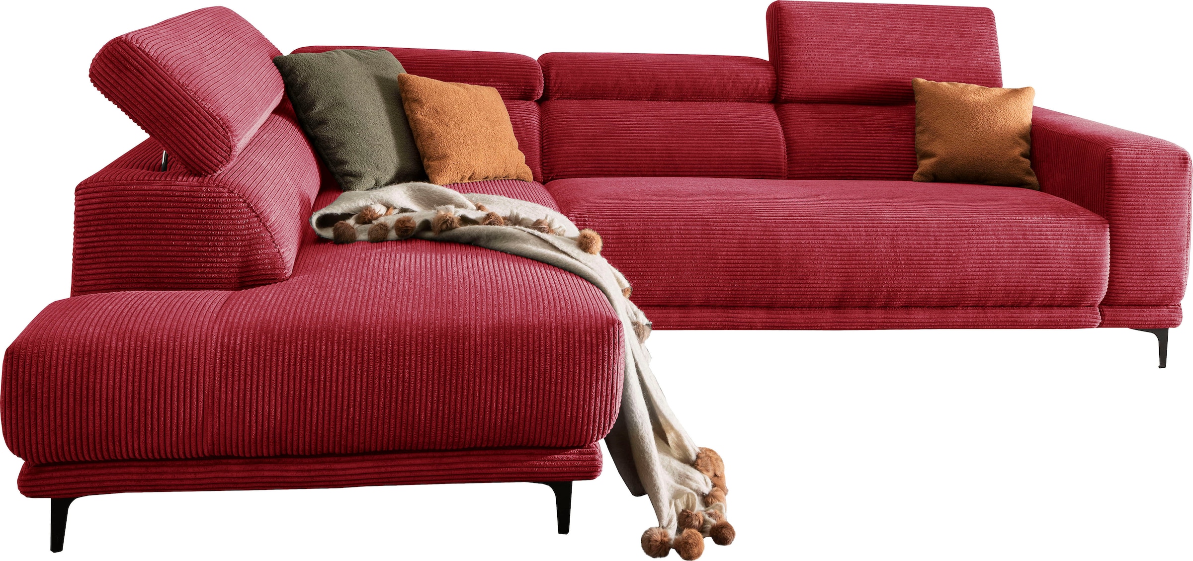alina Ecksofa »Hikari«, wahlweise mit Sitzvorzug, in modernem Cordstoff, Breite 302 cm
