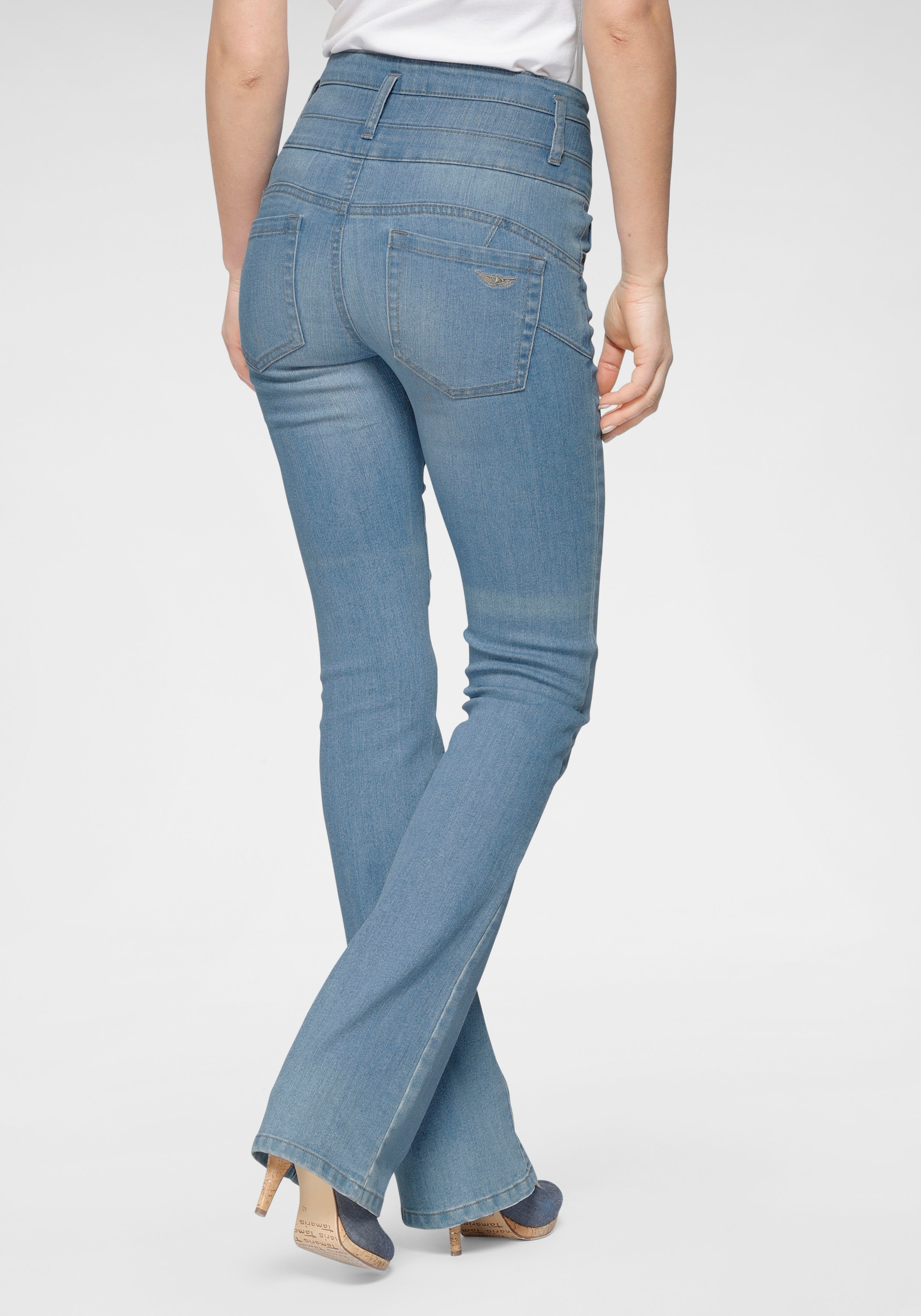 Arizona Bootcut-Jeans »mit extrabreitem Bund«, High Waist bei ♕
