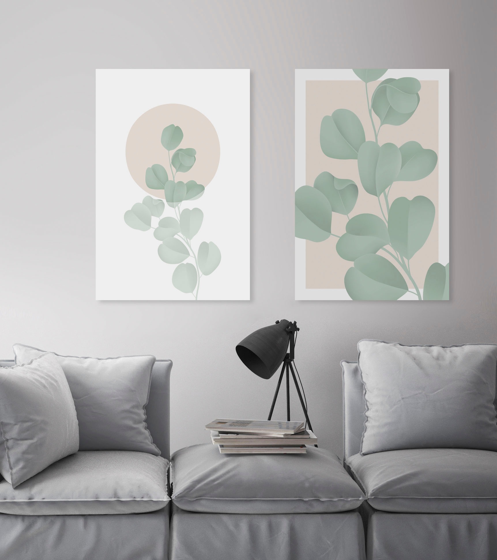 queence Leinwandbild »Blätter mit rosa Hintergrund«, Blumen-Blumenbilder-Blätter-Blätterbilder, Premium-Leinwandstoff, Handarbeit aus Deutschland