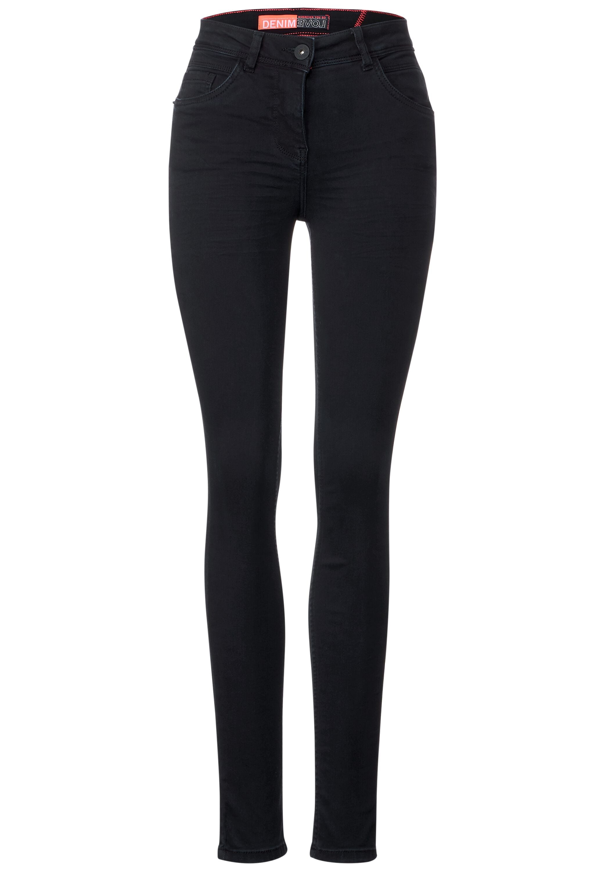 Cecil Slim-fit-Jeans »Slim Fit Jeans Style Vicky«, Leichter Glanz, dunkle Waschung