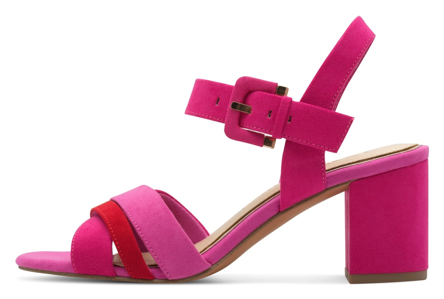 MARCO TOZZI Sandalette  , Blockabsatz, Sommerschuh, Sandale mit verstellbarem Fesselriemchen