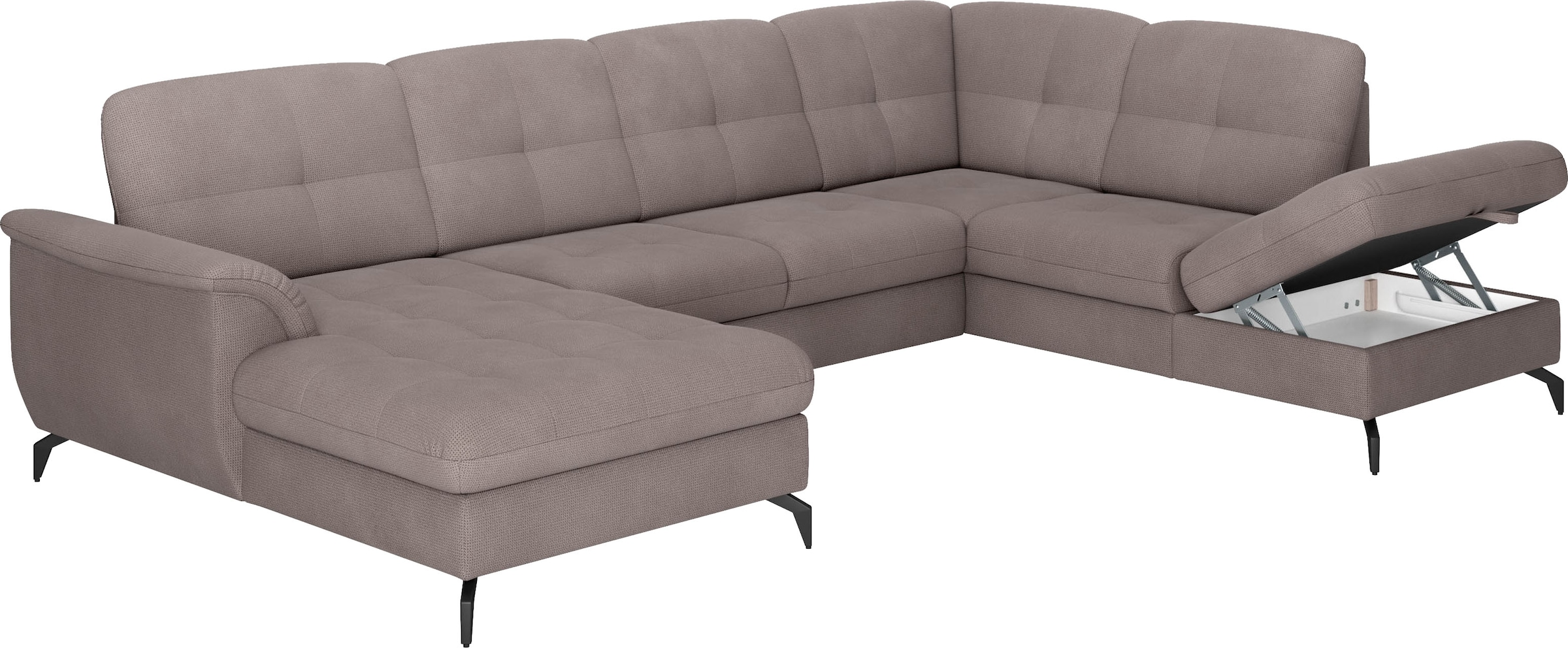 sit&more Wohnlandschaft »Zora U-Form«, wahlweise mit Bettfunktion und Bettkasten