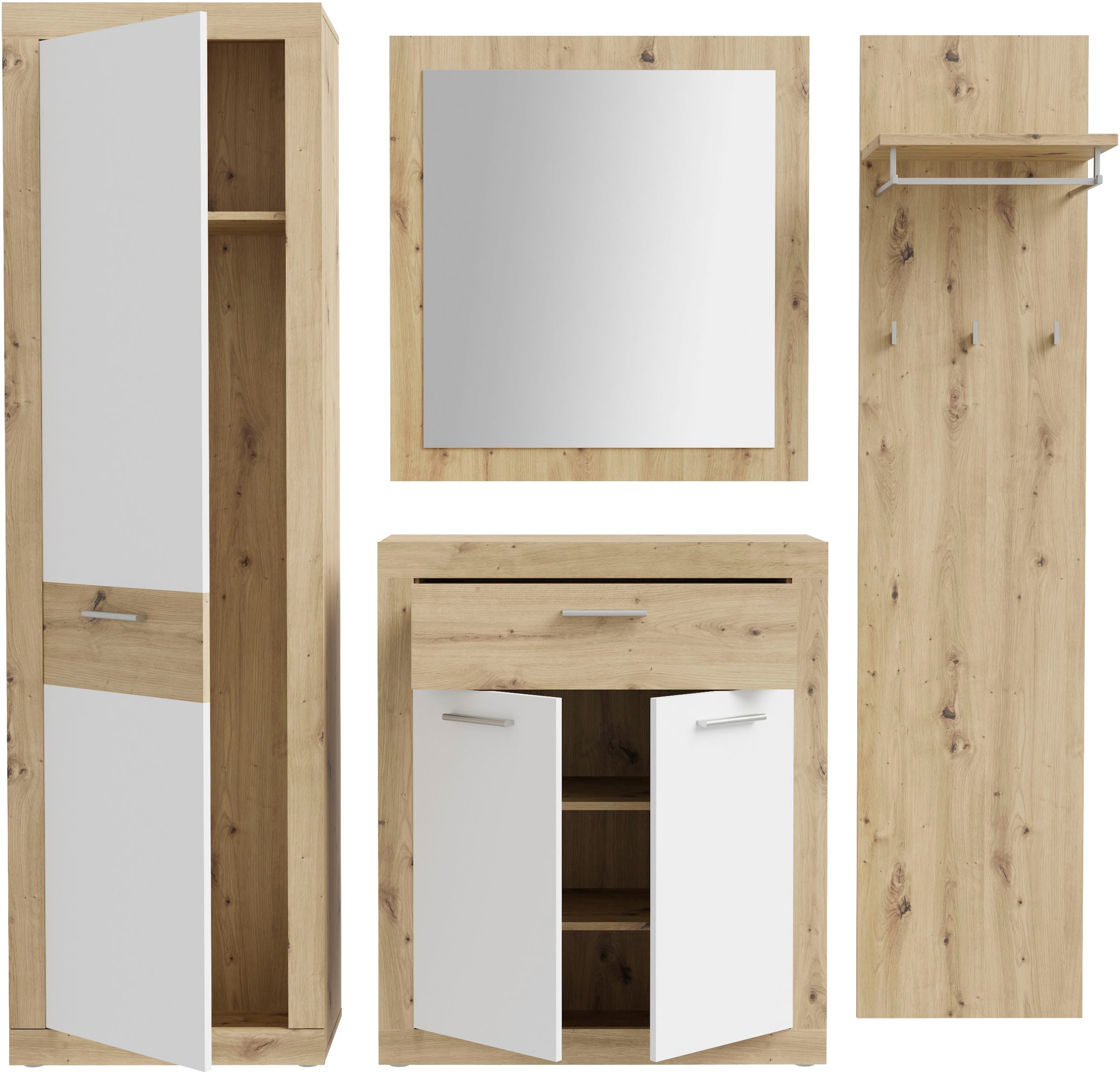 FORTE Garderobenspiegel »Baccio«, (Kombinierbar mit 27097631, 14164136, 96301648), Spiegel, Rahmenoptik, Artisan Eiche