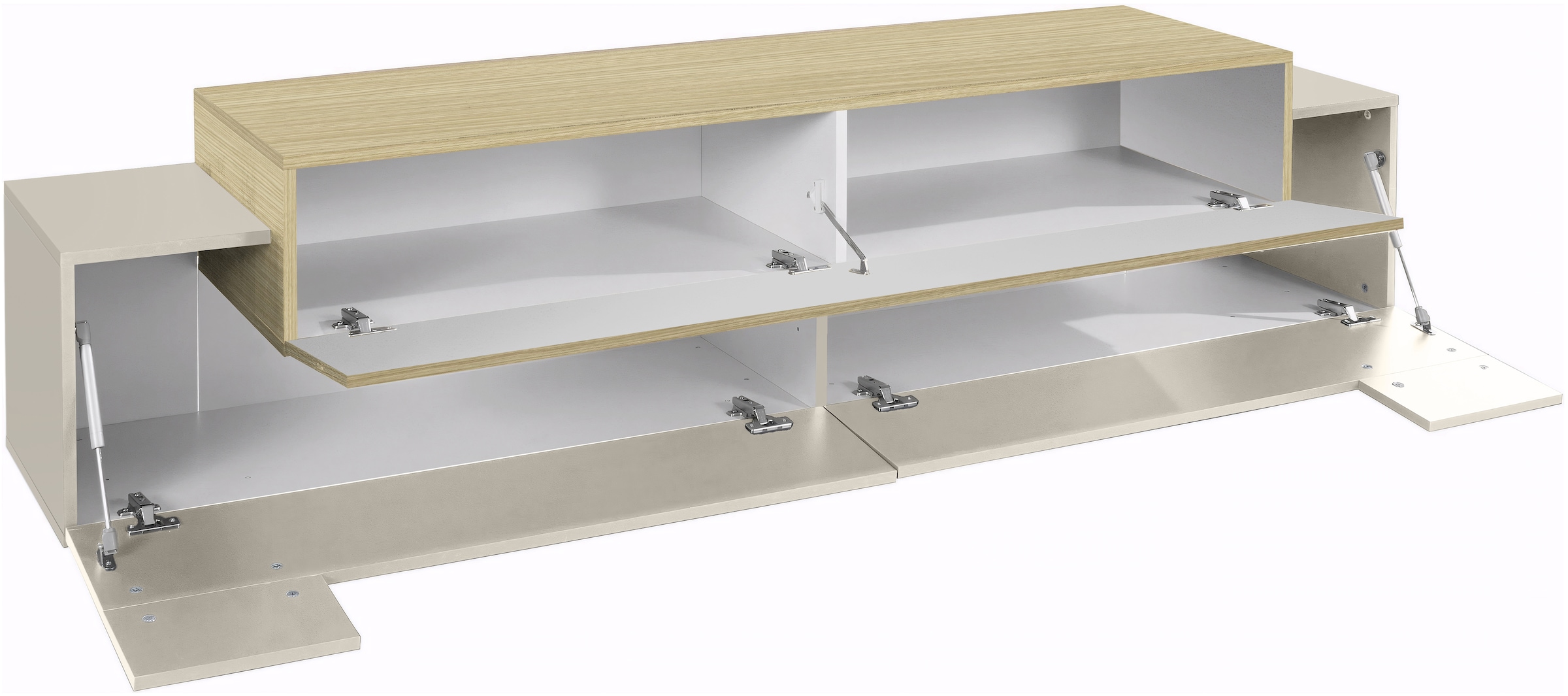 Home affaire Lowboard »Coro,Lowboard,TV-Kommode,TV-Möbel,TV-Bank« mit 3 Klappen davon 2 mit Push-to-Open Funktion Breite 200 cm
