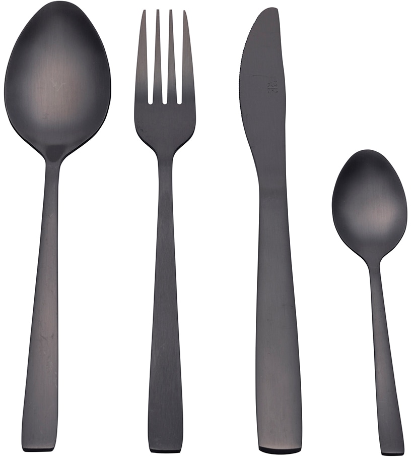 Villa d'Este Besteck-Set »Modern satiniert«, (Set, 24 tlg.), Essbesteck-Set, satiniert