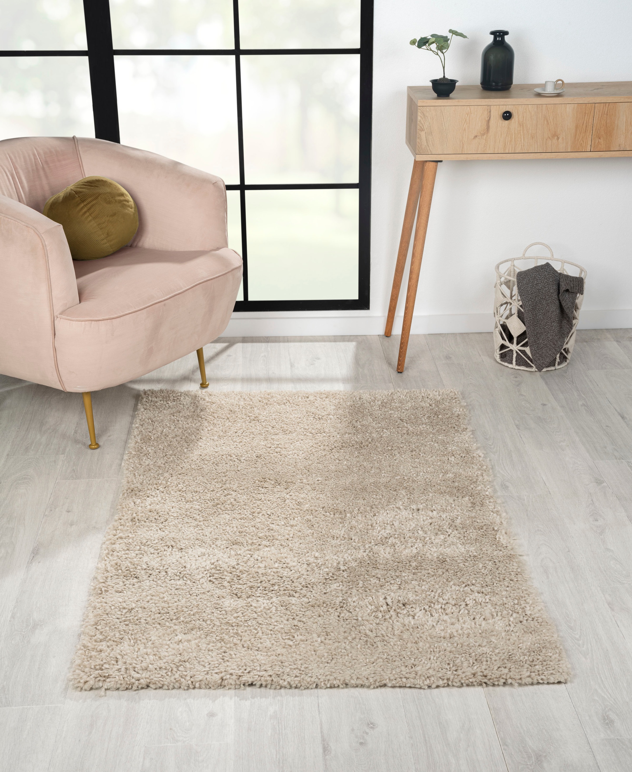Myflair Möbel & Accessoires Hochflor-Teppich »My Shaggy«, rechteckig, 37 mm Höhe, Shaggy, Uni-Farben, leicht glänzend, Microfaser, extra flauschig