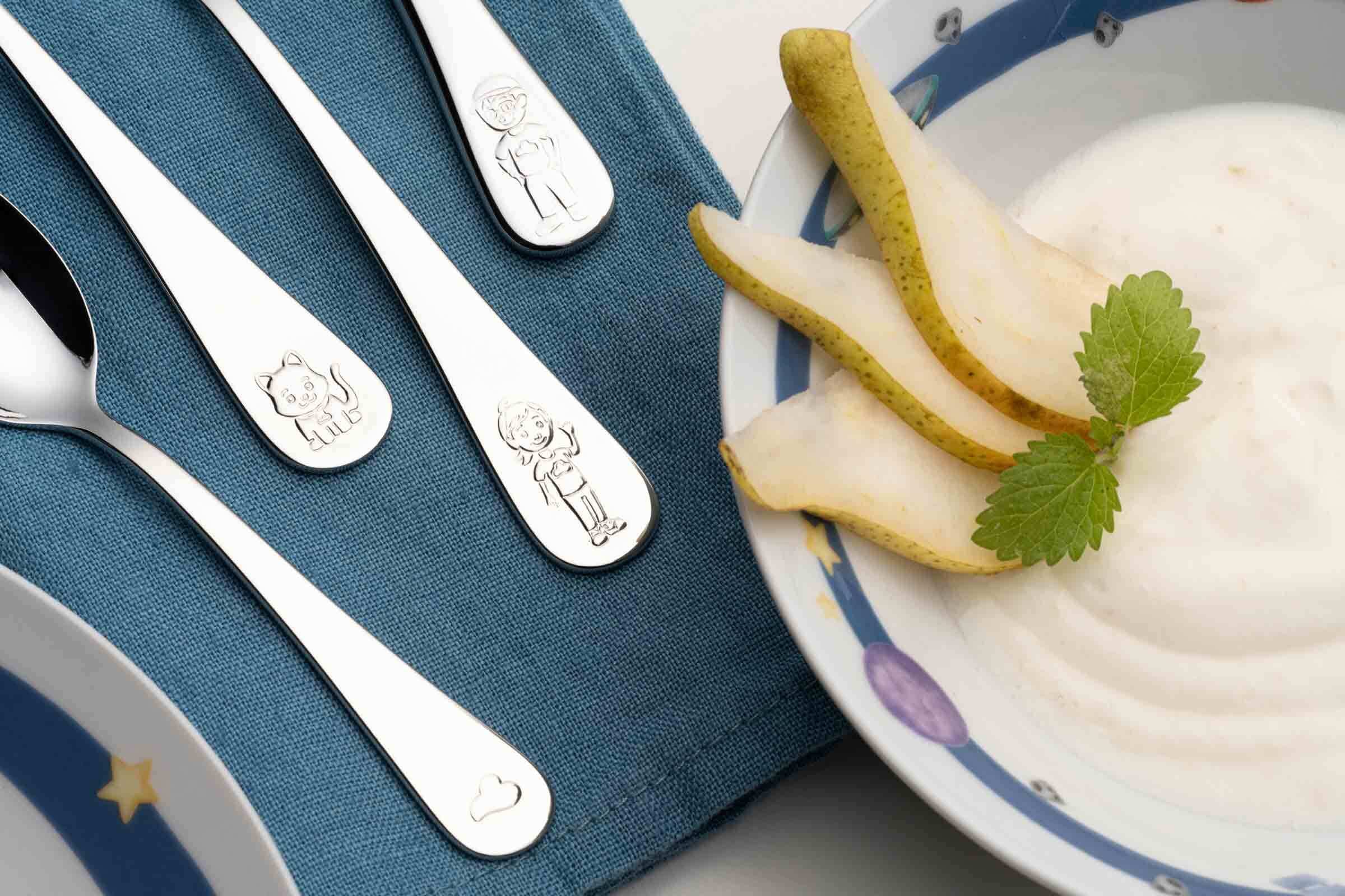 LEONARDO Kinderbesteck »Kinderbesteck Bambini Avventura 4er Set silber« Ideal für den Alltag, spülmaschinengeeignet,