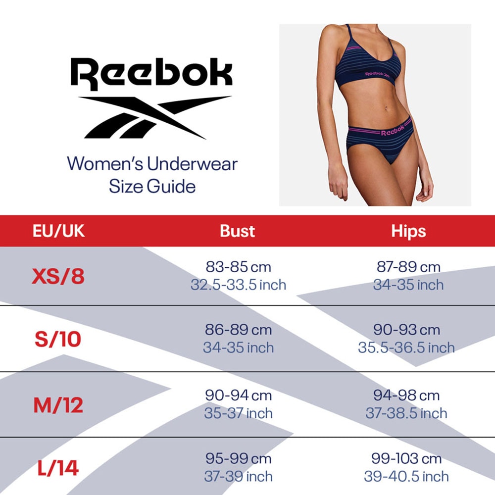 Reebok Slip »Womens RBK Bonded Briefs SUKI«, (3er Pack), ohne störende Nähte