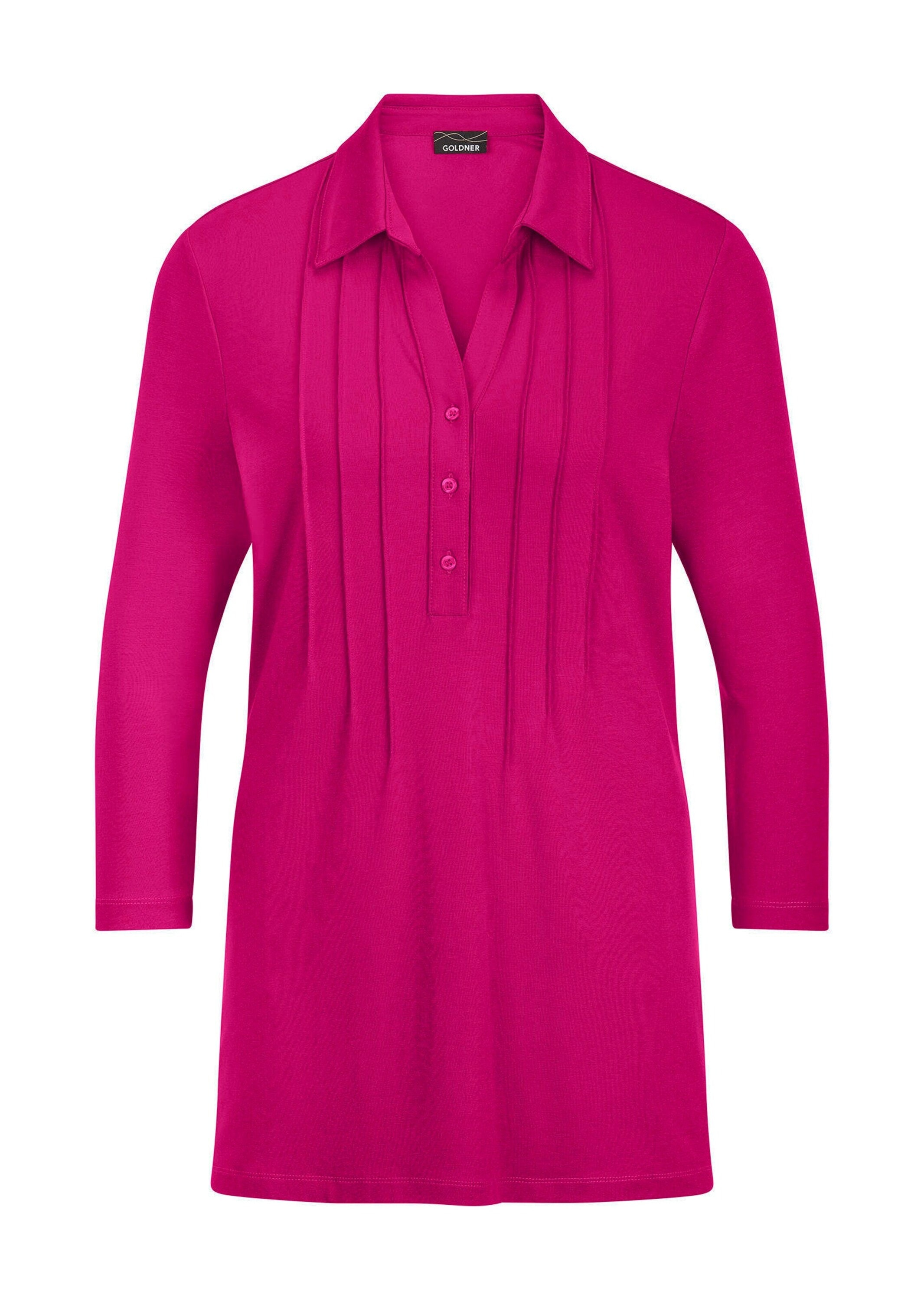 GOLDNER Tunika »Kurzgröße Elegantes Blusenshirt mit Biesen« stretchbequeme Jerseyqualität