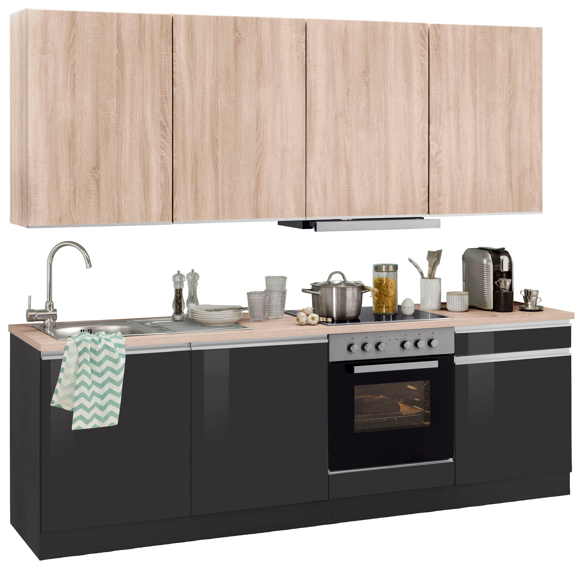 HELD MÖBEL Küchenzeile »Ohio«, mit E-Geräten, Breite 240 cm auf Raten