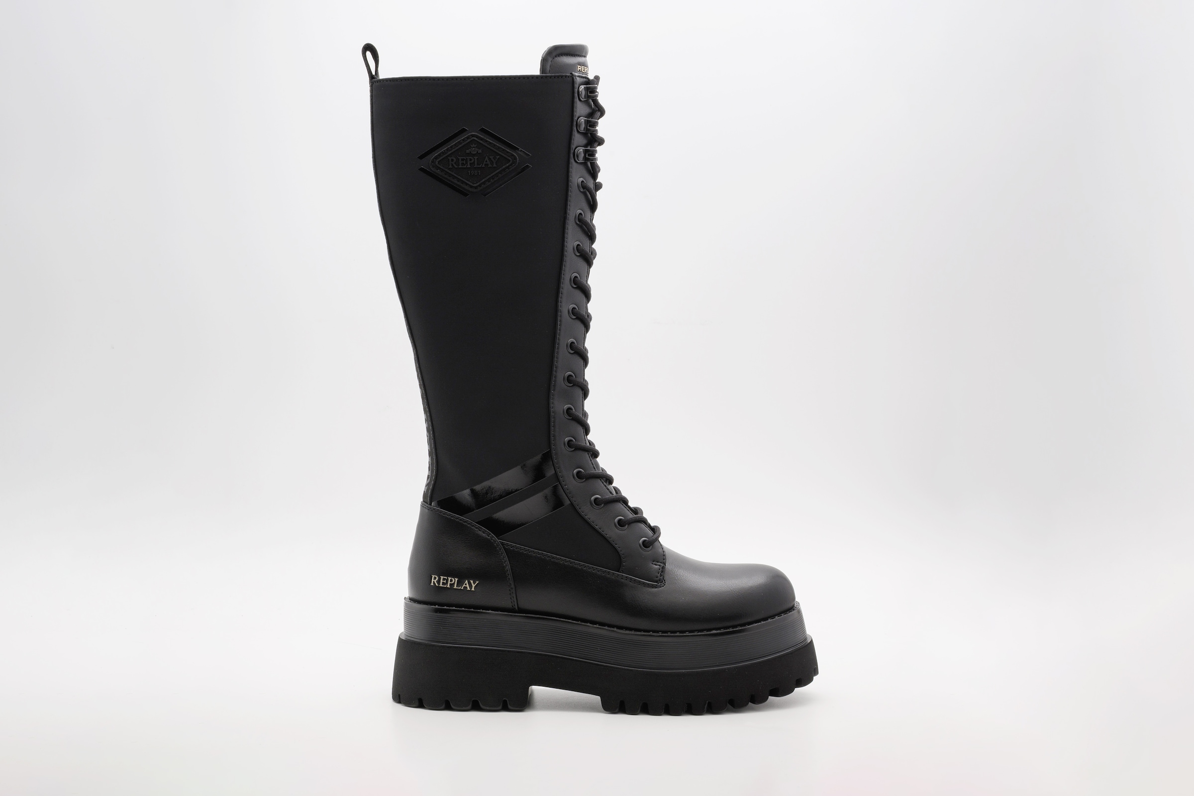 Replay Stiefel »ANY REBEL«  Plateaustiefel, Schnürstiefel mit Logoschriftzug