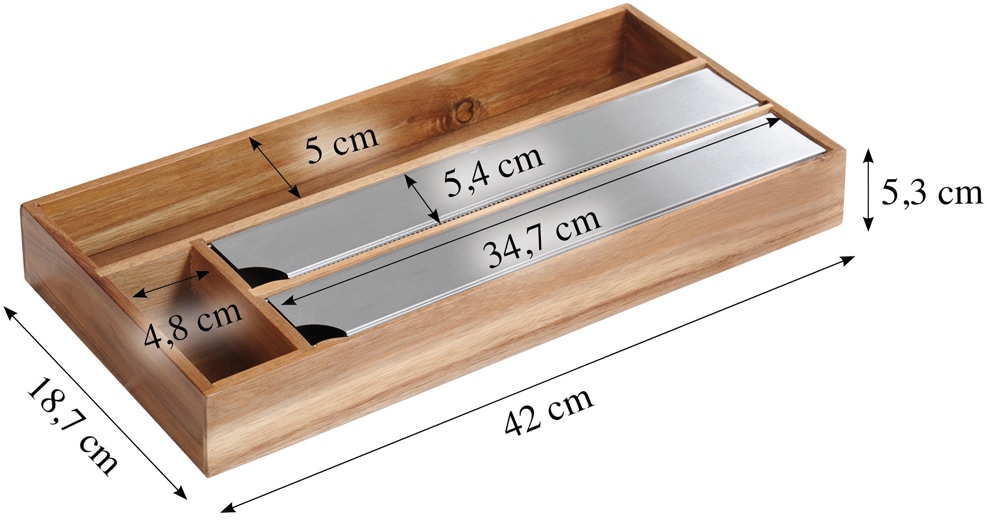 KESPER® Folienspender, 100% FSC®-zertifiziertes Akazienholz