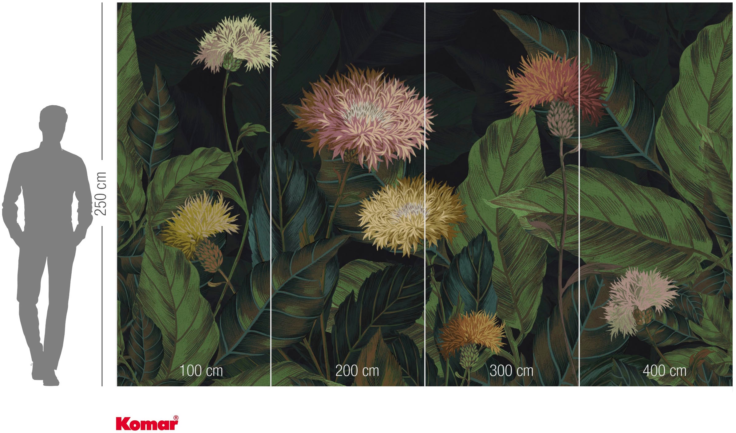 Komar Fototapete »Vlies Fototapete - Flowerly - Größe 400 x 250 cm« Motiv | bedruckt glatt