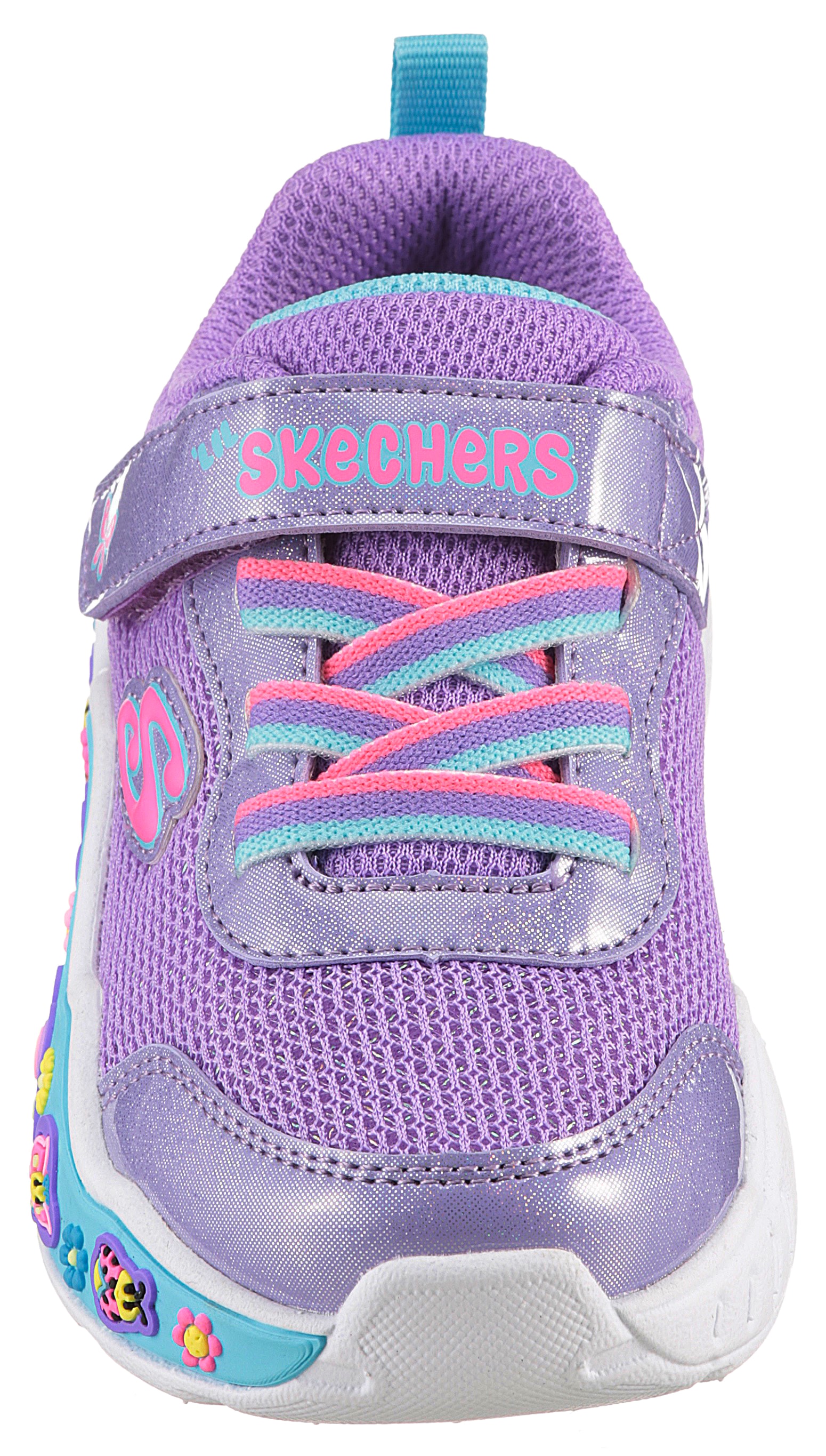 Skechers Lauflernschuh »PLAY SCENE-FUN SQUAD«, Sneaker mit bunten Motiven verziert, Größenschablone zum Download