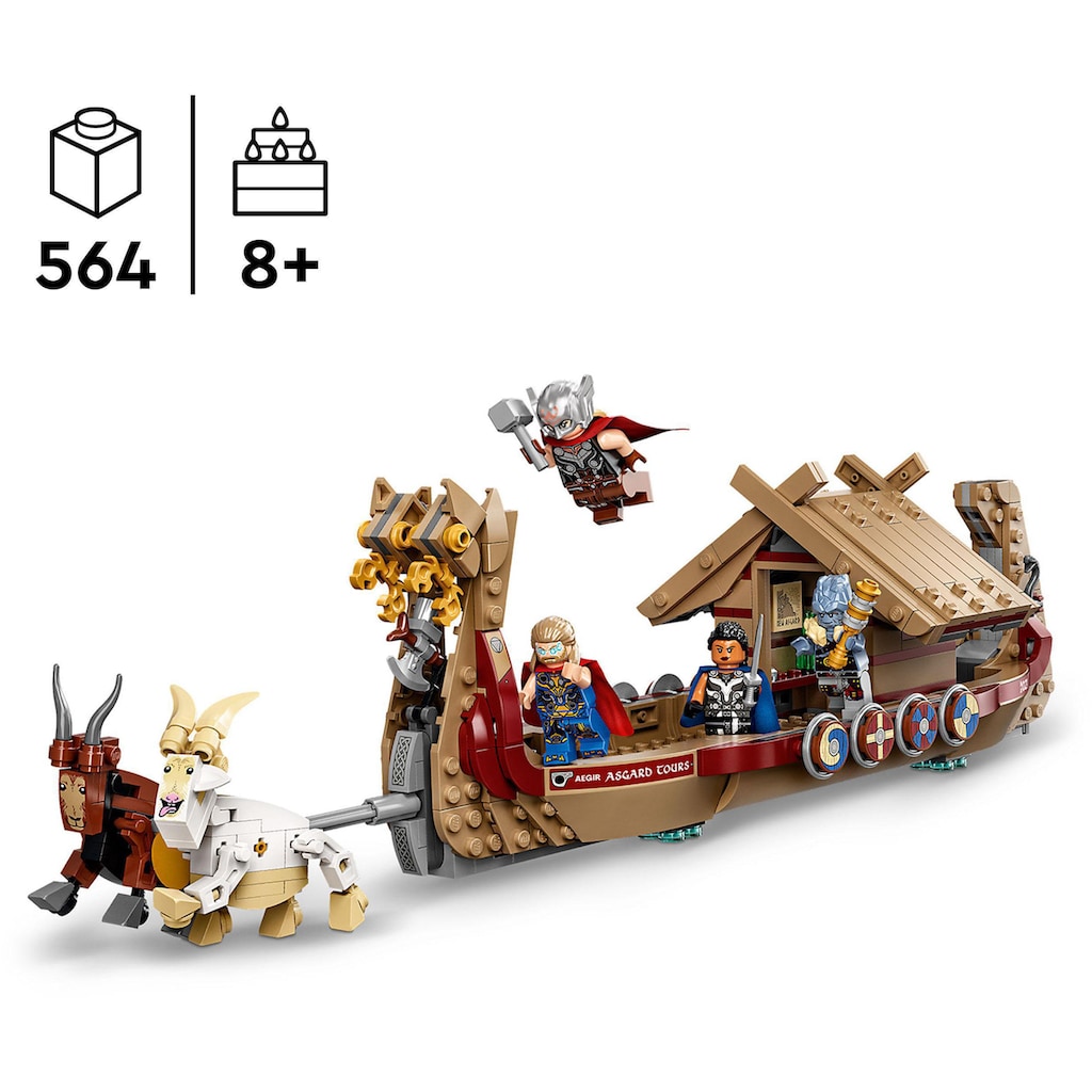 LEGO® Konstruktionsspielsteine »Das Ziegenboot (76208), LEGO® Marvel«, (564 St.)