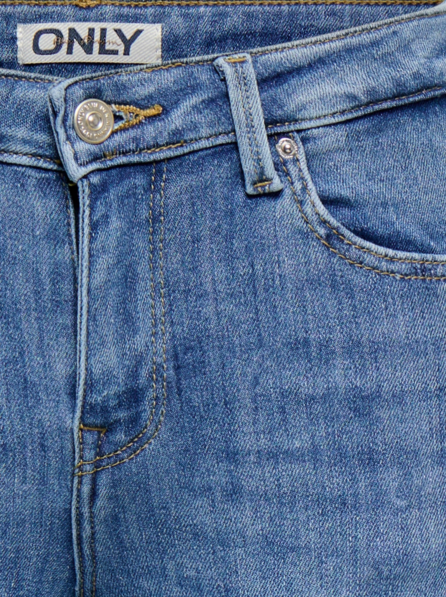 ONLY Skinny-fit-Jeans »ONLPOWER MID SK PUSHUP KNEE CUT DNM« mit Destroyed Detail