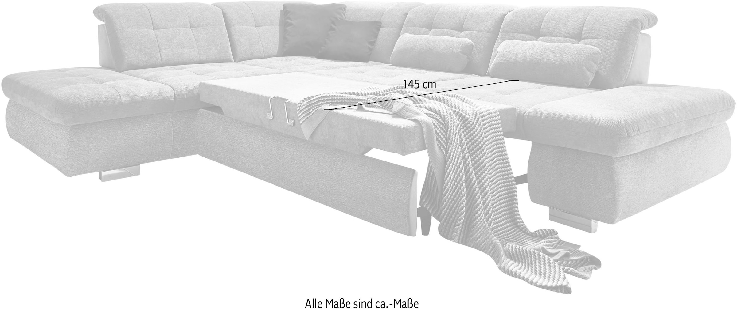 Die PlanBar Ecksofa »MP-IN17004 L-Form, Breite 323 cm, mit Kaltschaum-Polsterung« inkl. Sitztiefenverstellung, wahlweise weitere Funktionen