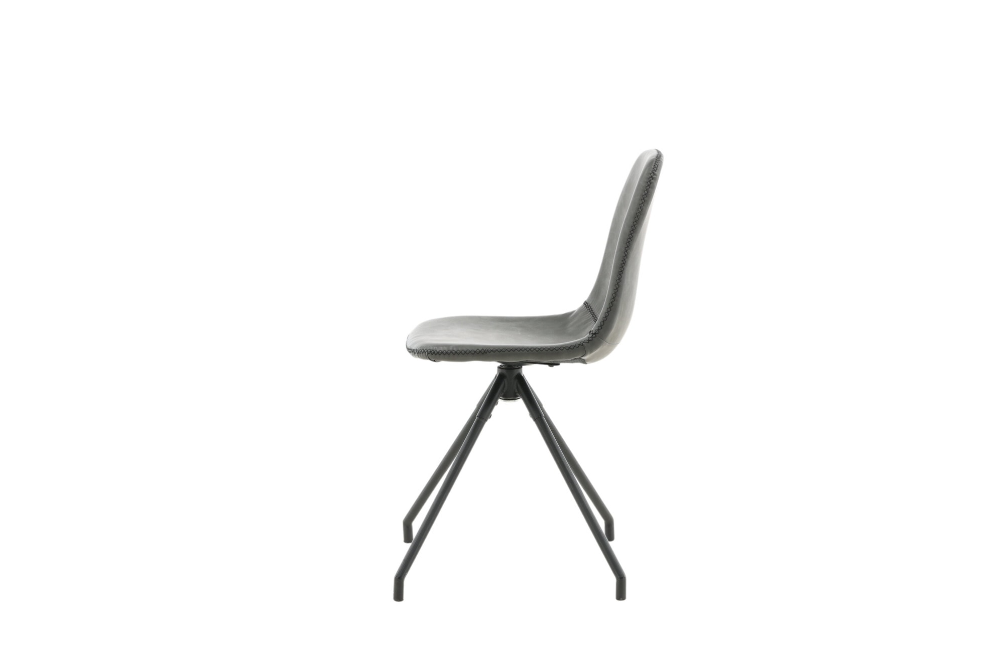 Venture Home Esszimmerstuhl »Polar, 2er-Set drehbare Esszimmerstühle in Schwarz-PU, mit Steppung« () 2 Stk.Drehstuhl, Lederlook, Metallbeine, Ziernähte, edel