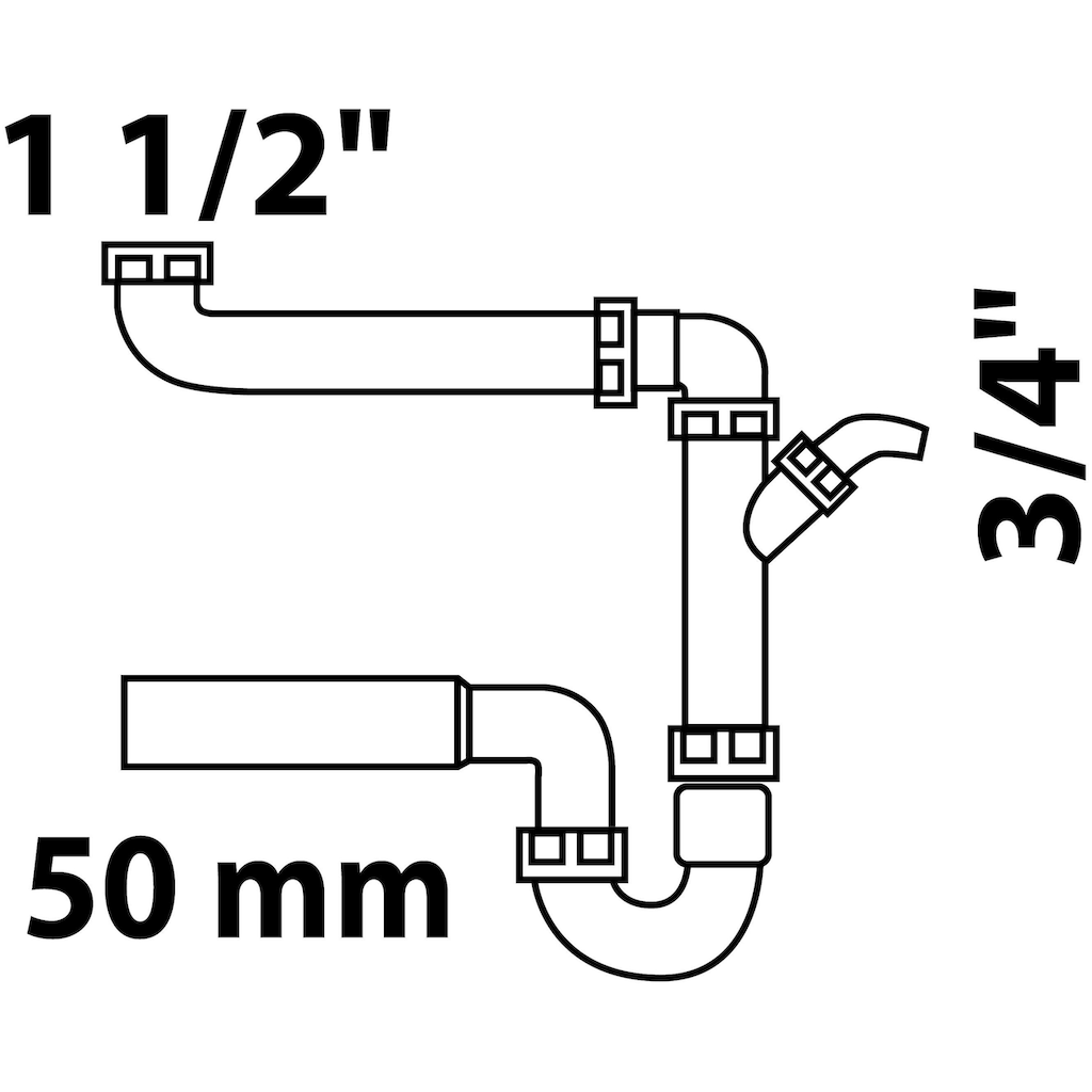 Kirchhoff Siphon »ECO Save«, (Set), Abfluss für Spüle, Ablaufgarnitur mit Geräteanschluss