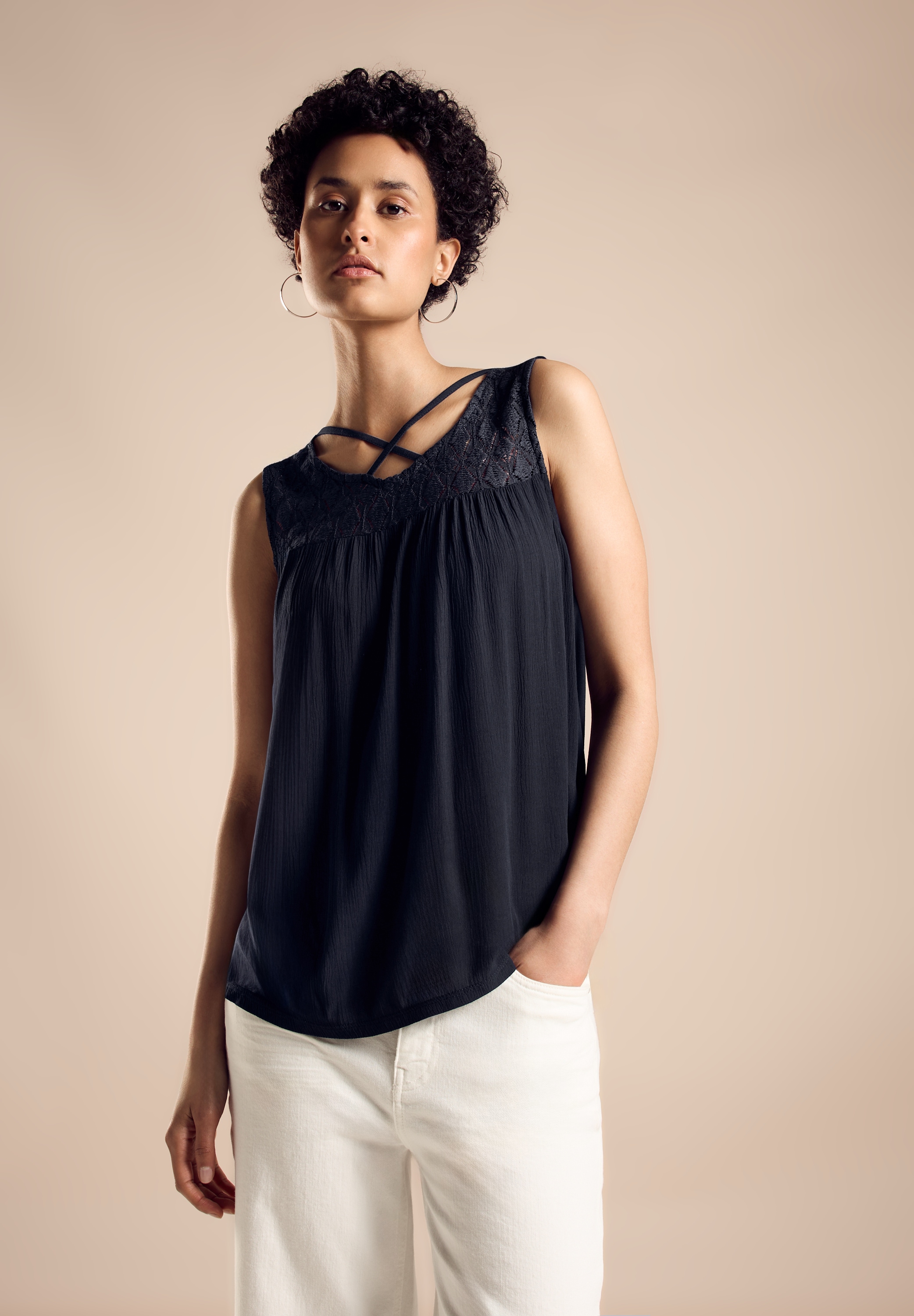 STREET ONE Shirttop, mit Spitze