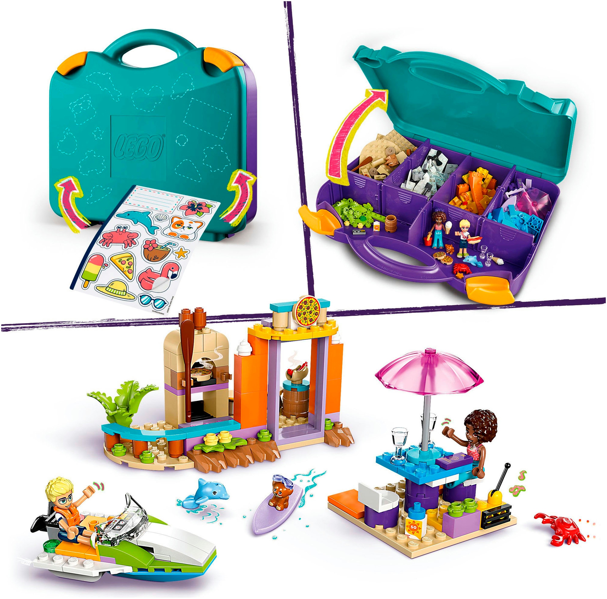 LEGO® Konstruktionsspielsteine »Kreativer Reisekoffer (42672), LEGO Friends«, (188 St.), Made in Europe