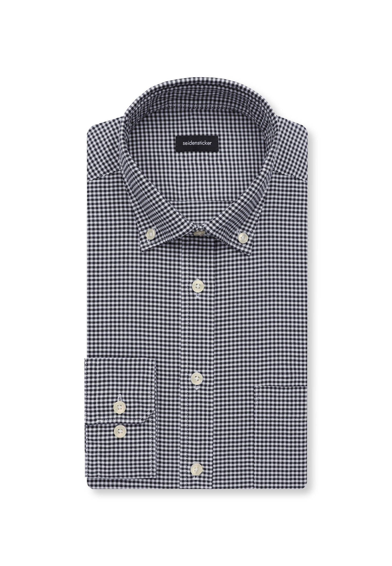 seidensticker Businesshemd »Schwarze Rose« Regular 1/1 Button-Down-Kragen Karo