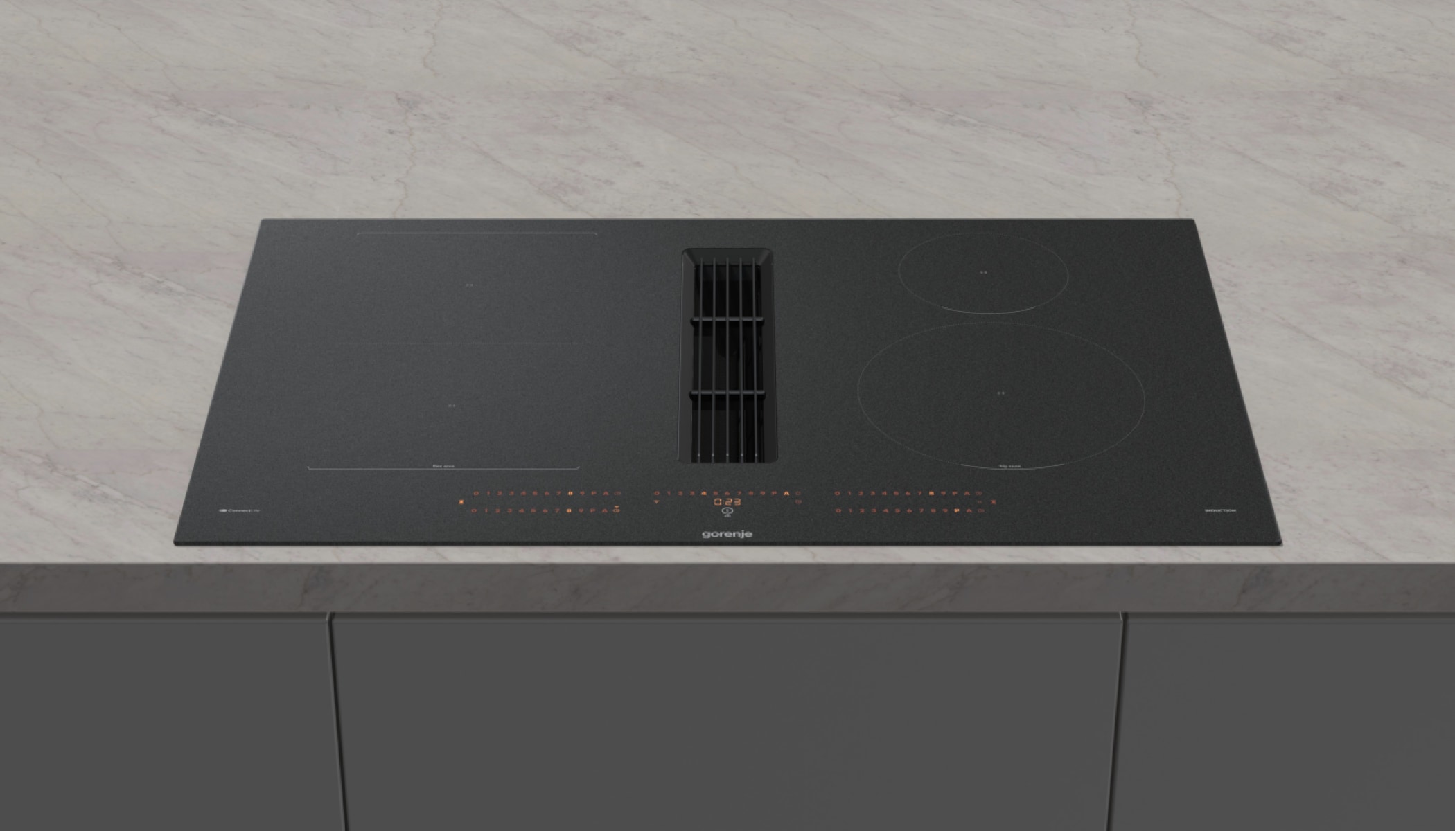 GORENJE Kochfeld mit Dunstabzug »GEH8433BSRWF« InfiniteMatt - kratzresistente, matte Kochfeldoberfläche