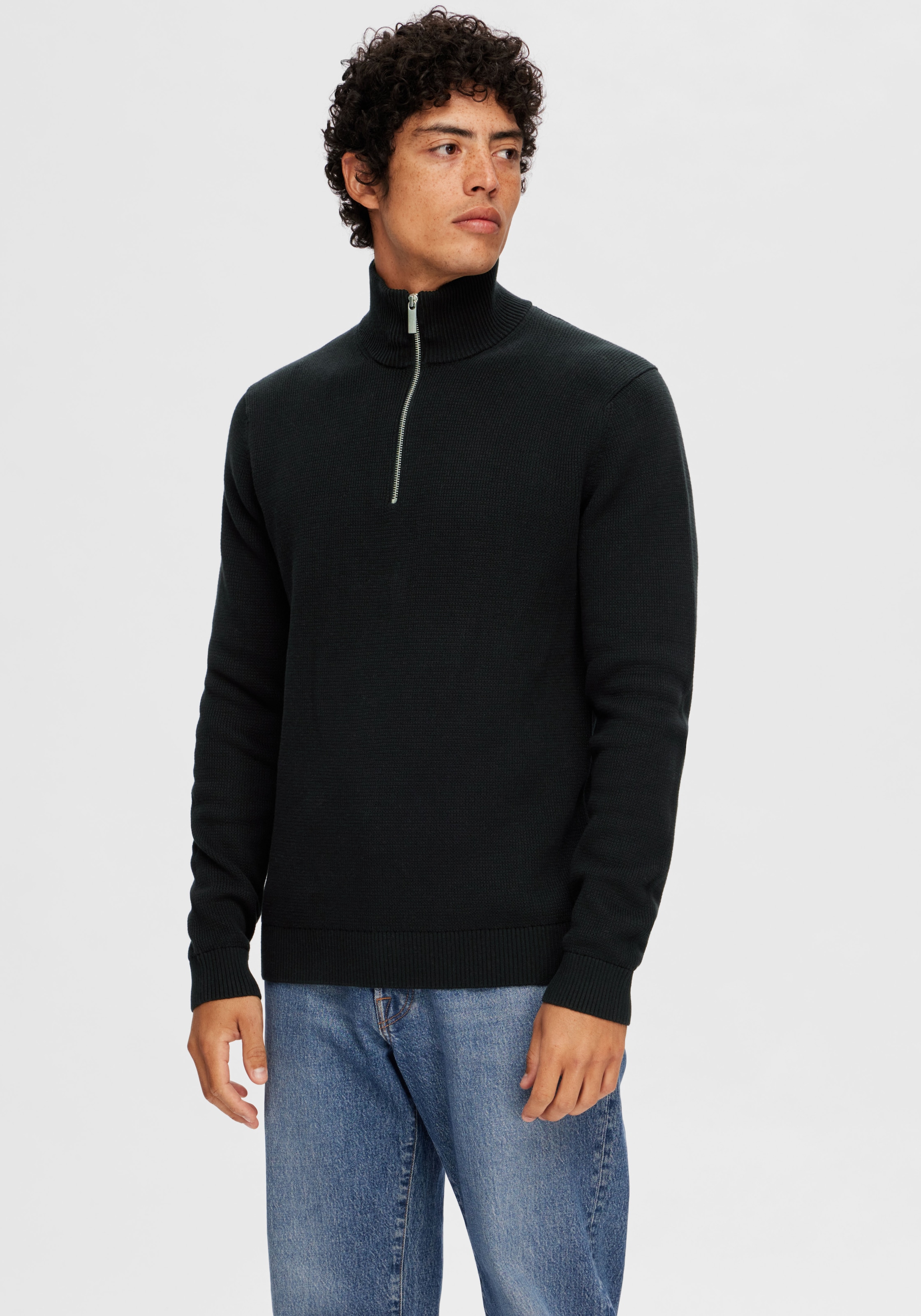 SELECTED HOMME Troyer »SLHDANE LS KNIT STRUCTURE HALF ZIP NOOS«