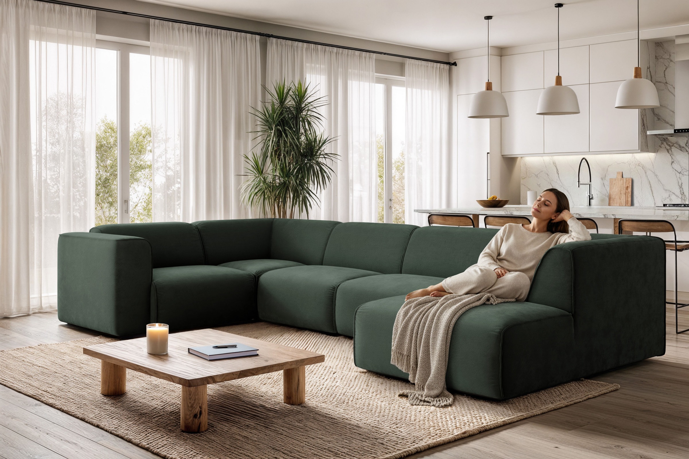 OTTO home Wohnlandschaft »Merid U-Form, B: 367 cm« jederzeit durch Module erweiterbar