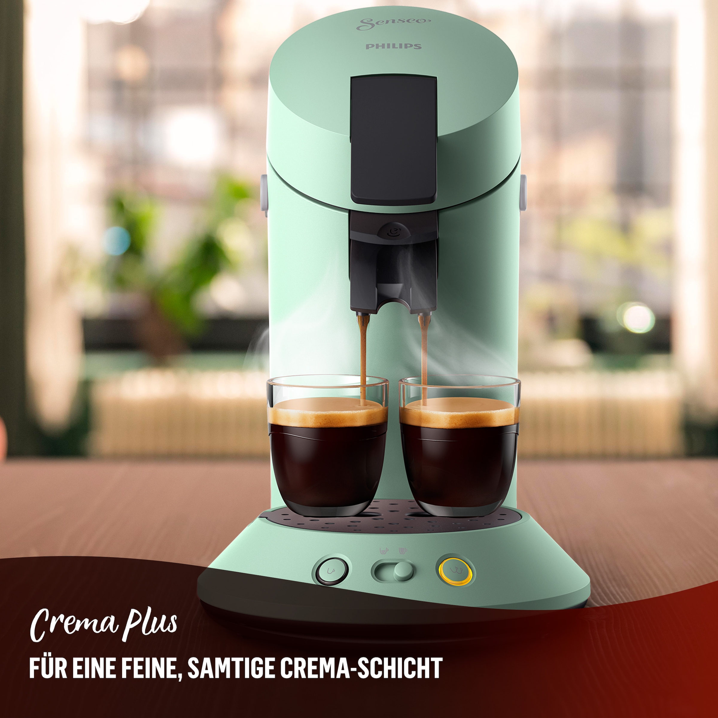 Philips Senseo Kaffeepadmaschine »Original Plus CSA210/60, mit zwei Kaffee-Einstellungen«, aus 28% rec. Plastik, inkl. Gratis-Zugabe (Wert 5 € UVP)