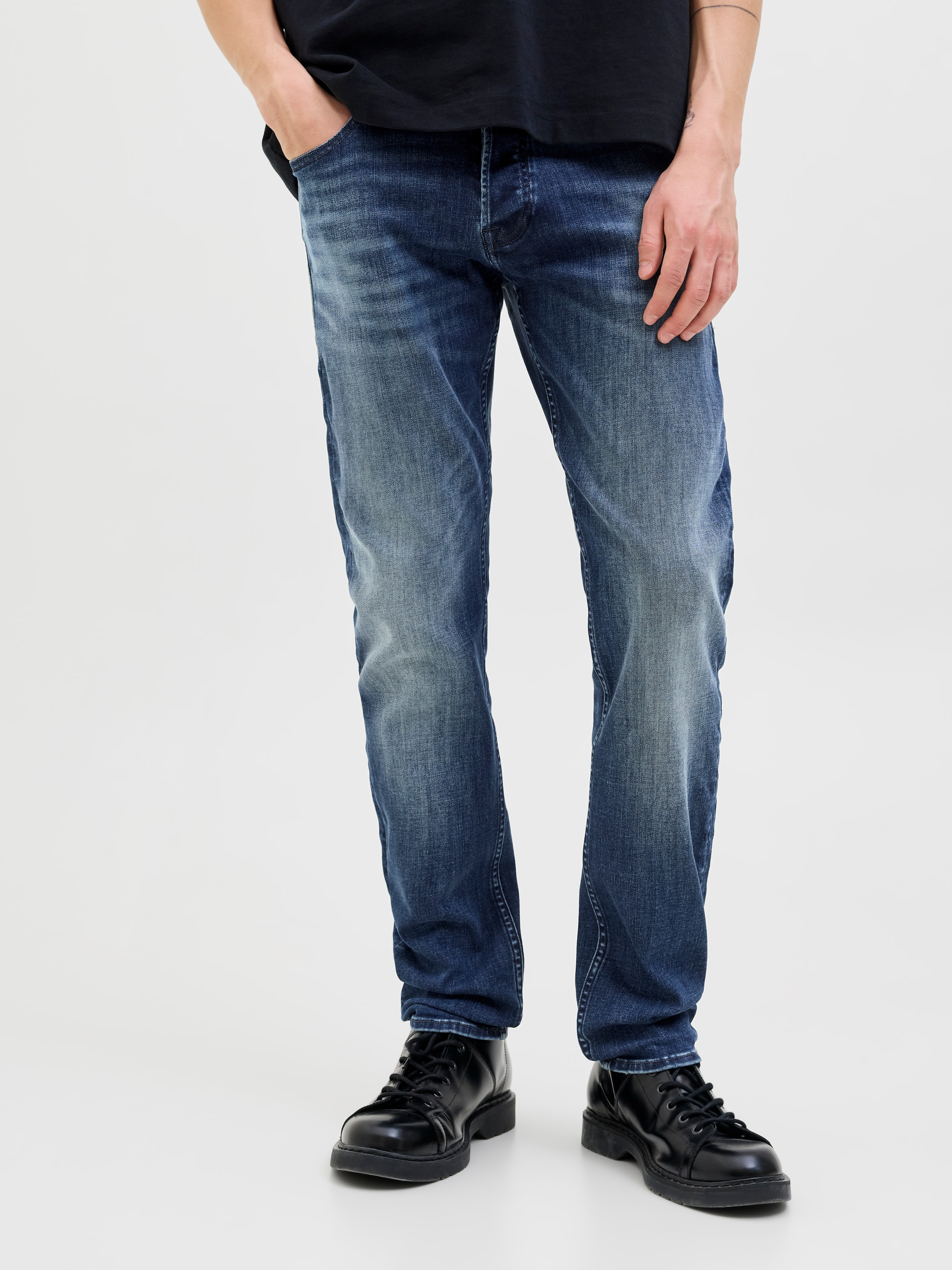 Jack & Jones, Herren, Slim-fit-Jeans »JJIGLENN JJORIGINAL CB 820 NOOS«, Blue Denim, Länge 32, 34 - Länge 32, Blue Denim, Coole Jeans von Jack & Jones