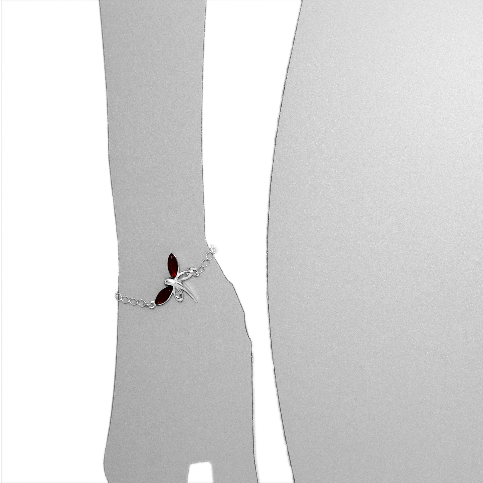 OSTSEE-SCHMUCK Armband »- Schmetterling - Silber 925/000 - Bernstein«