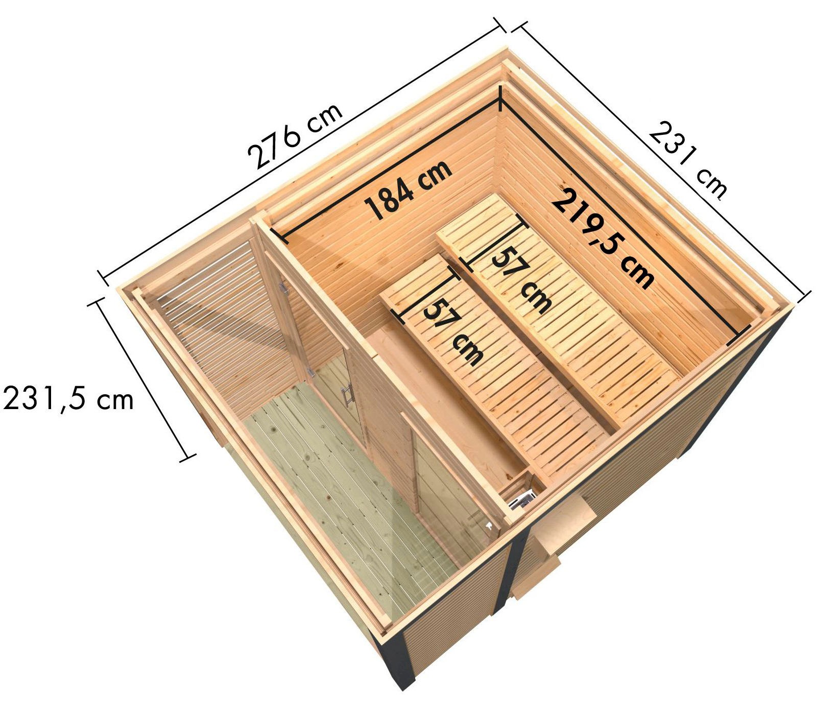 Karibu Saunahaus »Anja 2« Set, 