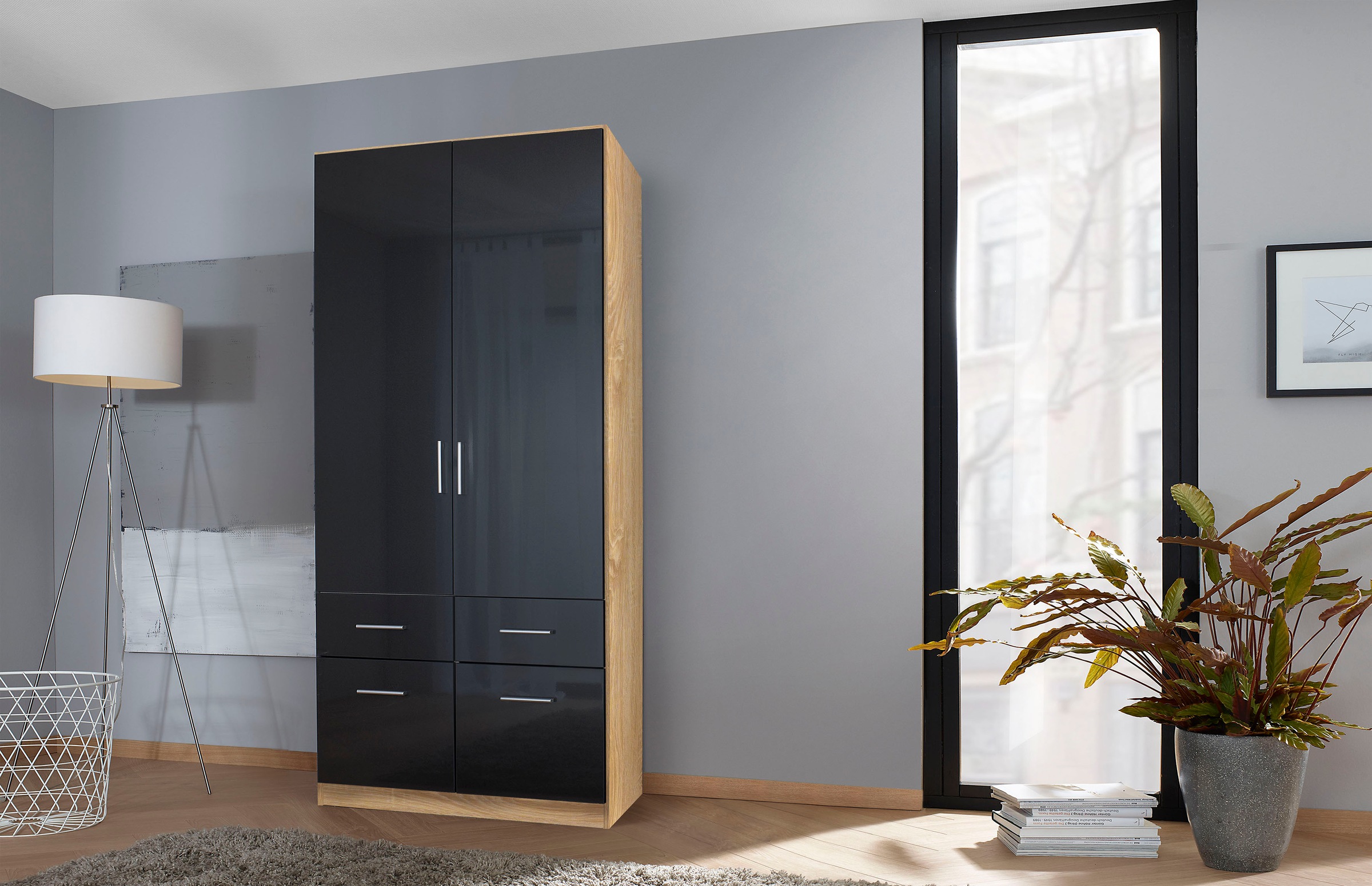 rauch Drehtürenschrank »Kleiderschrank Schrank Garderobe Schlafzimmerschrank CELLE«, in 4 Breiten und 2 Höhen, optional mit Schubkästen MADE IN GERMANY