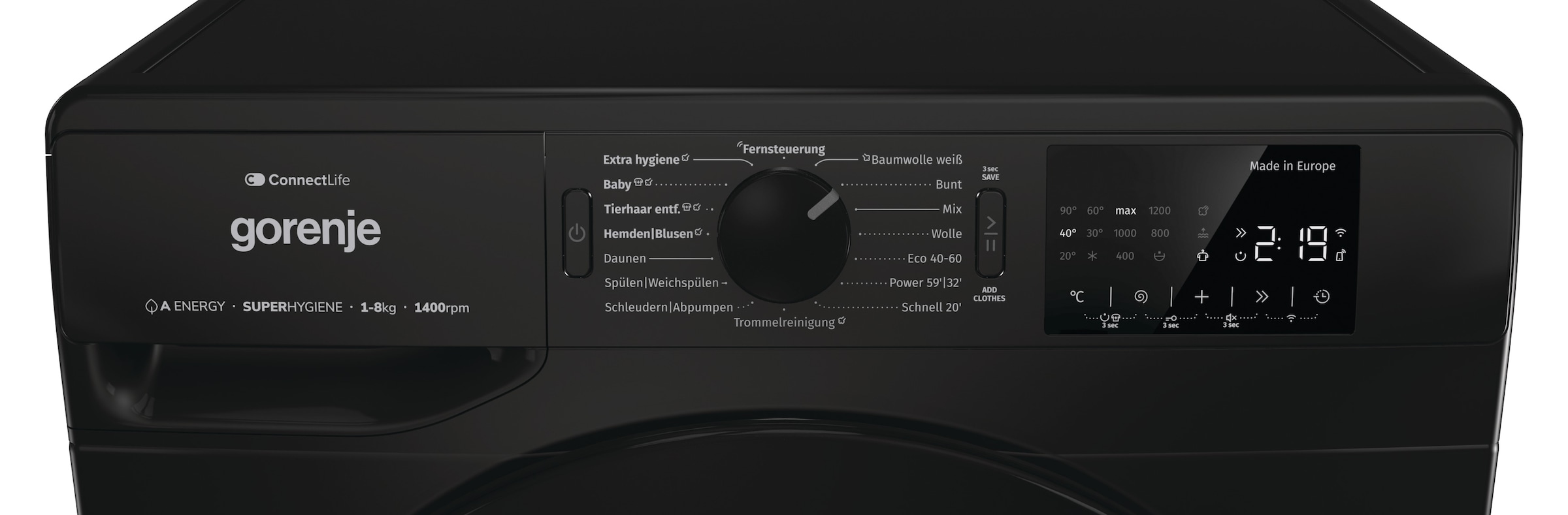 GORENJE Waschmaschine »WPNEI84A1DTSB«, 8 kg, 1400 U/min, Energieklasse A-10%