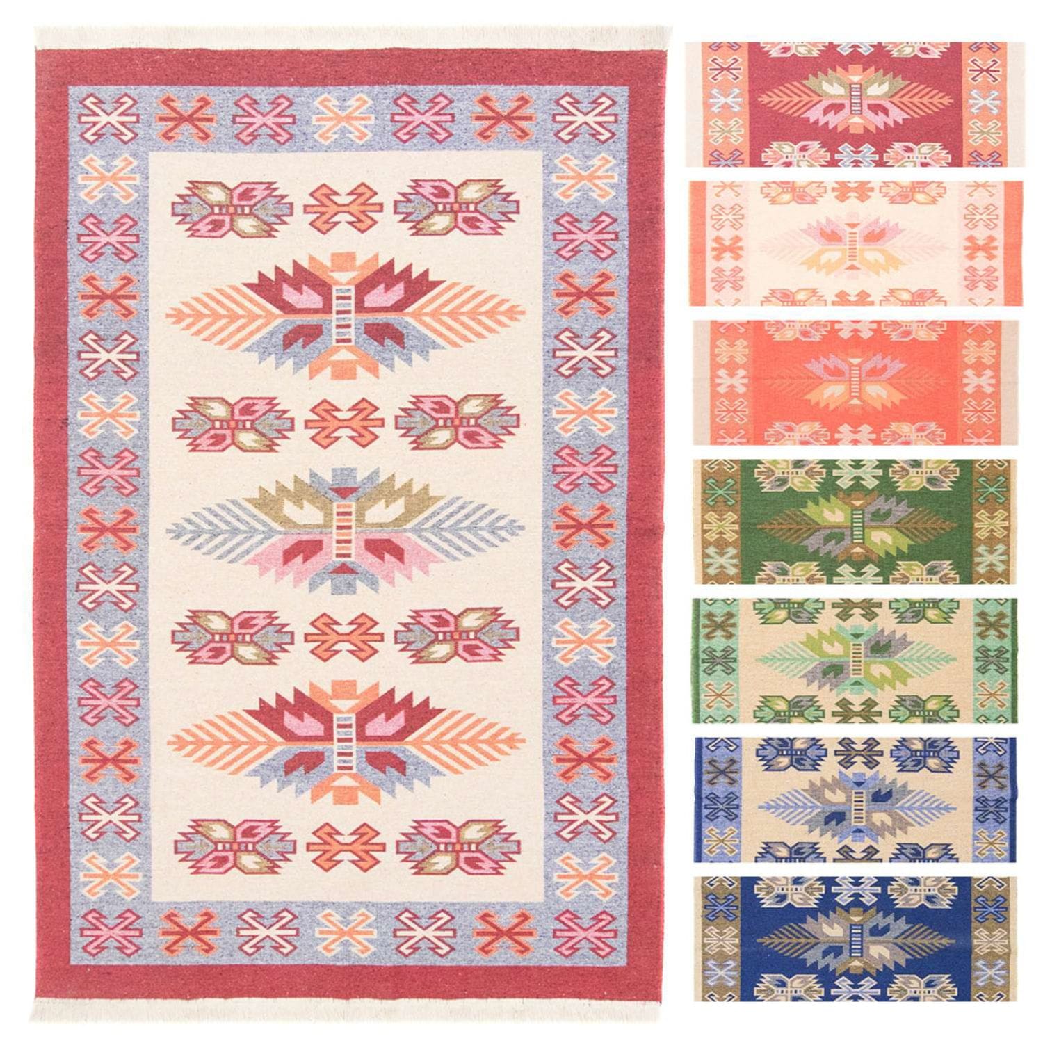 morgenland Wollteppich »Kelim Teppich - Trendy »Gizeh« Läufer«, rechteckig, 0,5 mm Höhe, Flachgewebe