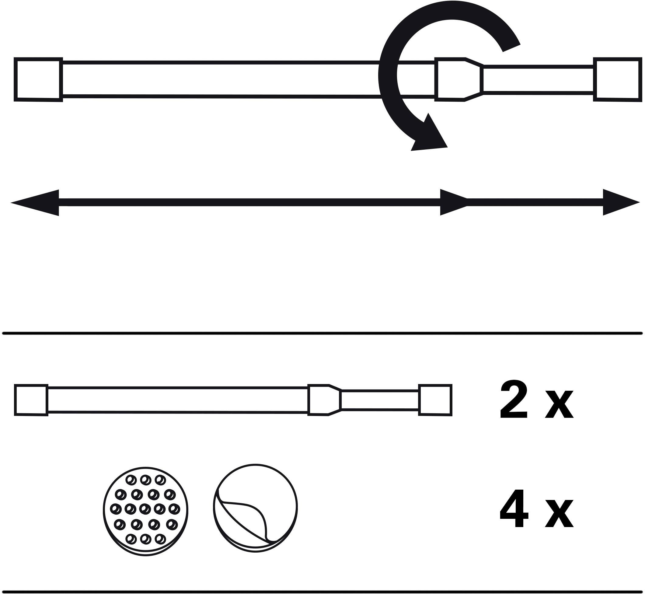 GARDINIA Scheibenstange »Klemmstange mit Ausgleichskeil« Ø 8 mm 1 läufig-läufig ausdrehbar mit selbstklebendem Ausgleichskeil
