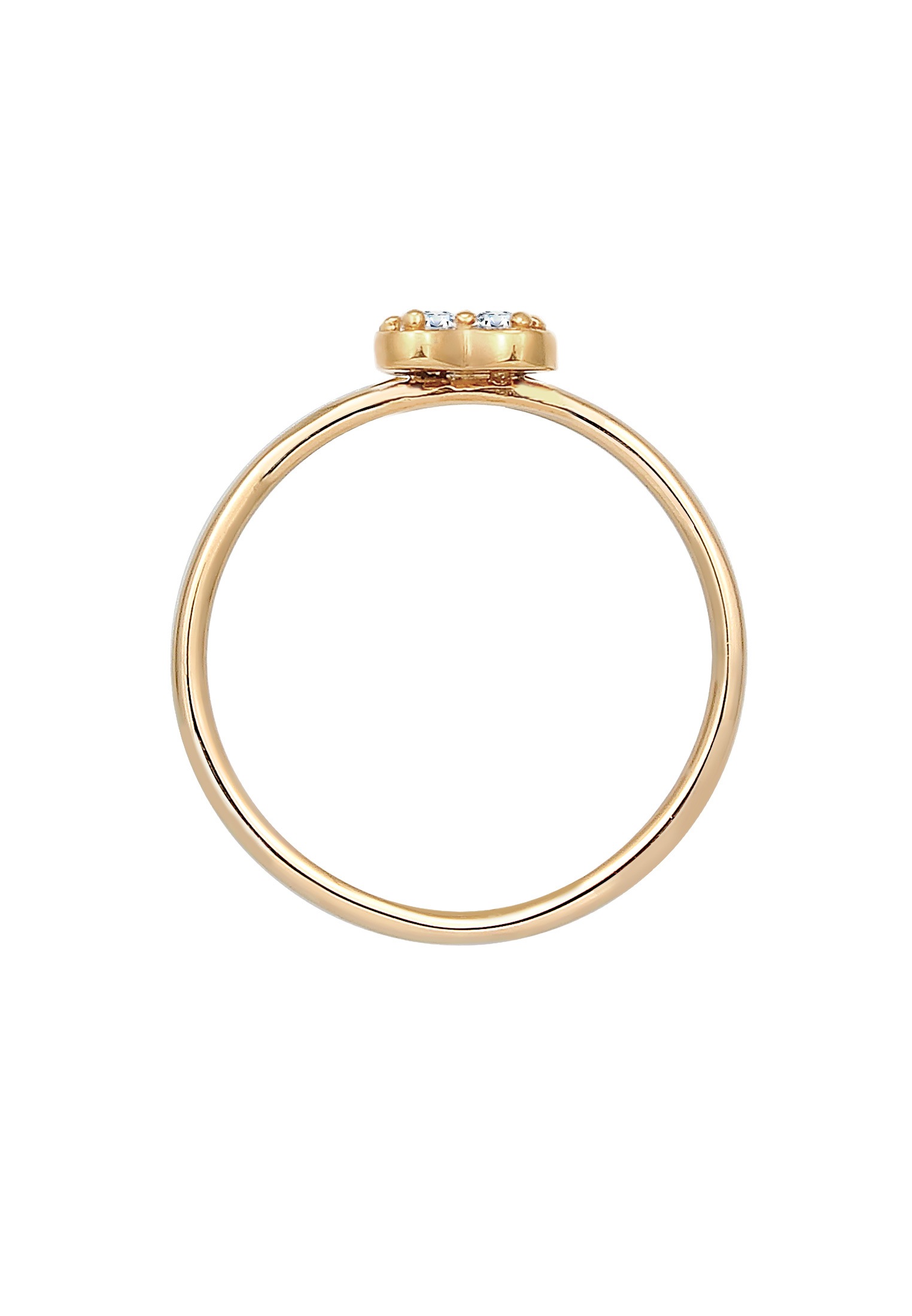 Elli DIAMONDS Verlobungsring »Ring Herz Diamant Weiß Brillantschliff (0.075 ct) 585 Gelbgold«