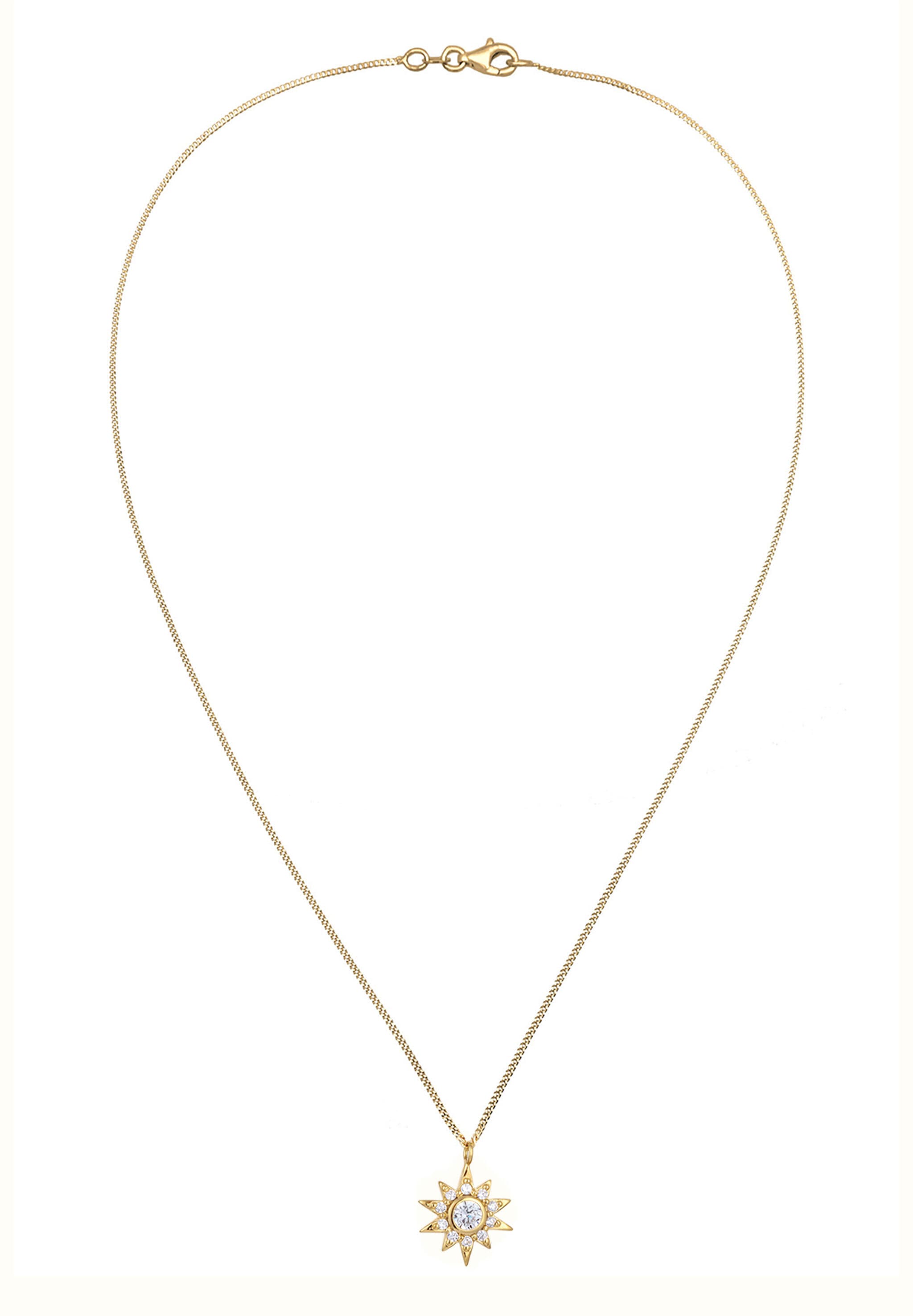 Elli Silberkette »Halskette Stern Zirkonia Weiß 925 Sterling Silber«